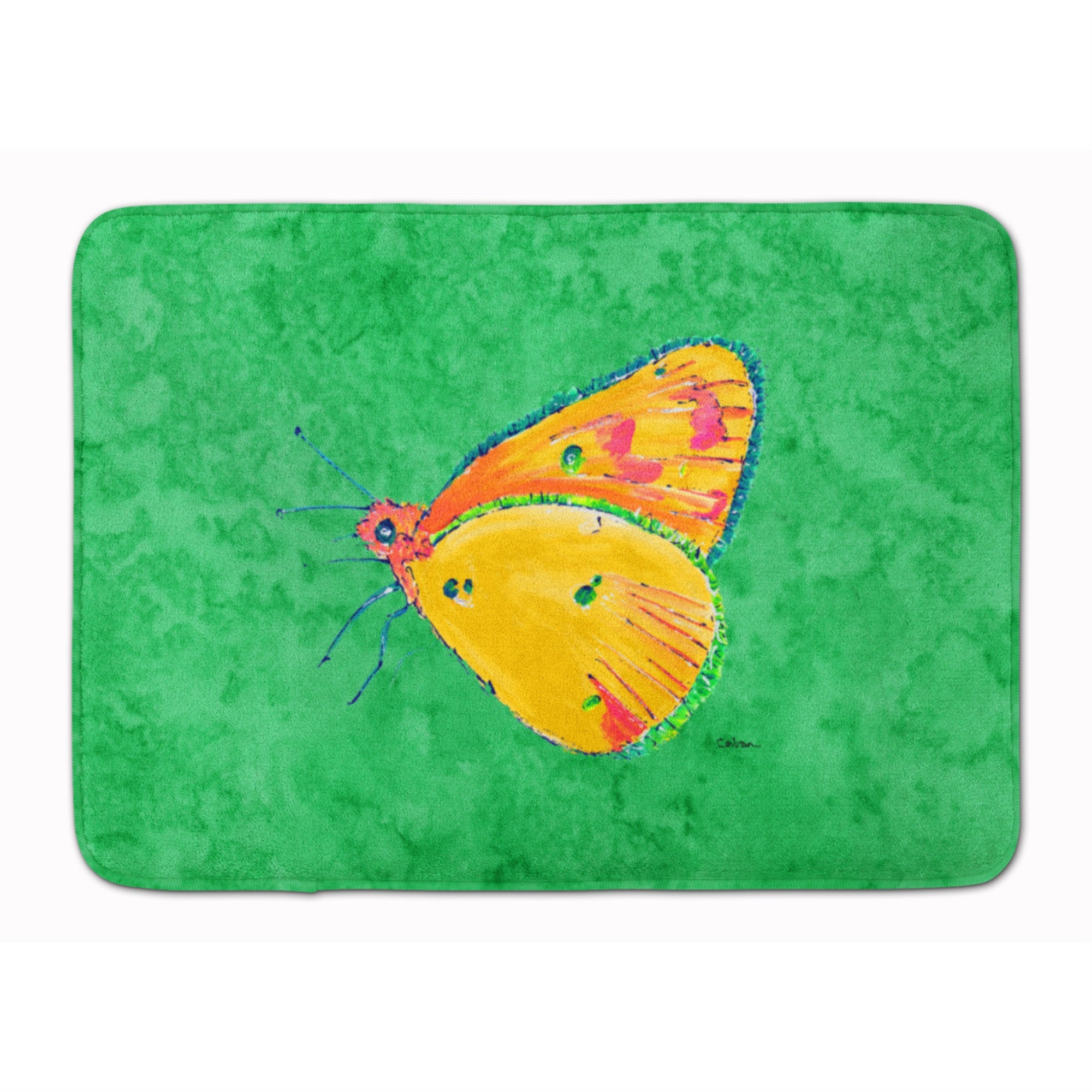 'Caroline'S Treasures Butterfly Orange On Green Floor Mat, 19'''' X 27'''', Multicolor''