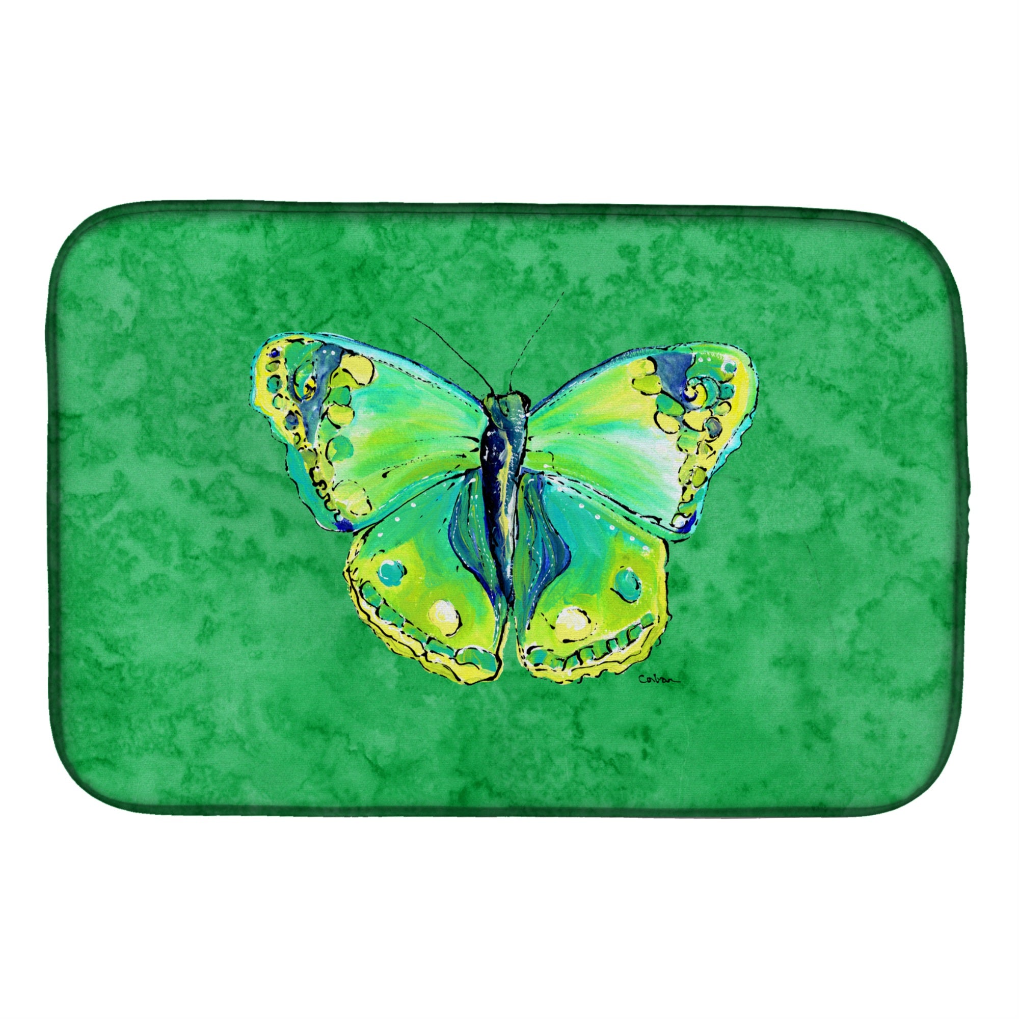 'Caroline'S Treasures Butterfly Green Dish Drying Mat, 14'''' X 21'''', Multicolor''