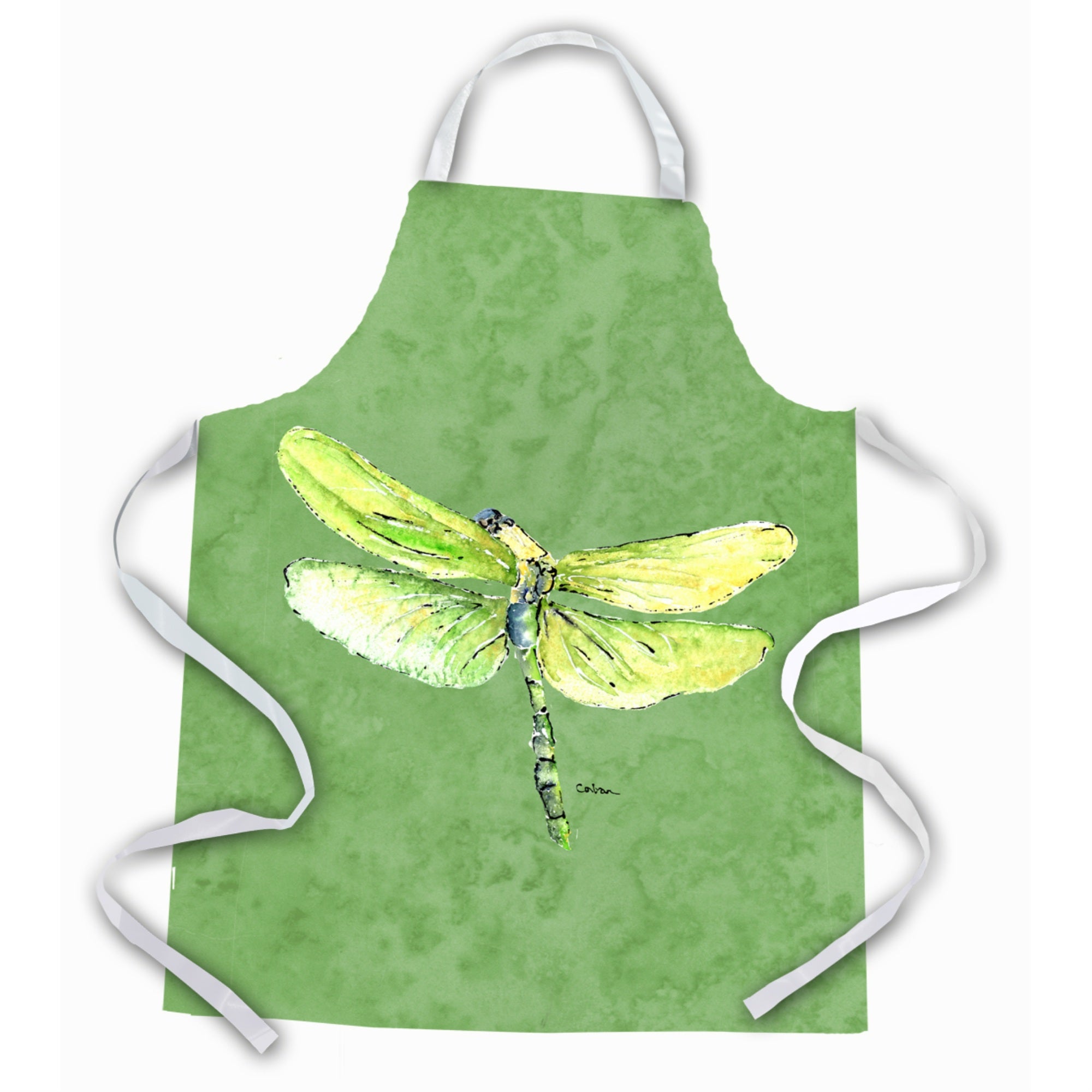'Caroline'S Treasures 8864Apron Dragonfly On Avocado Apron, Large, Multicolor''