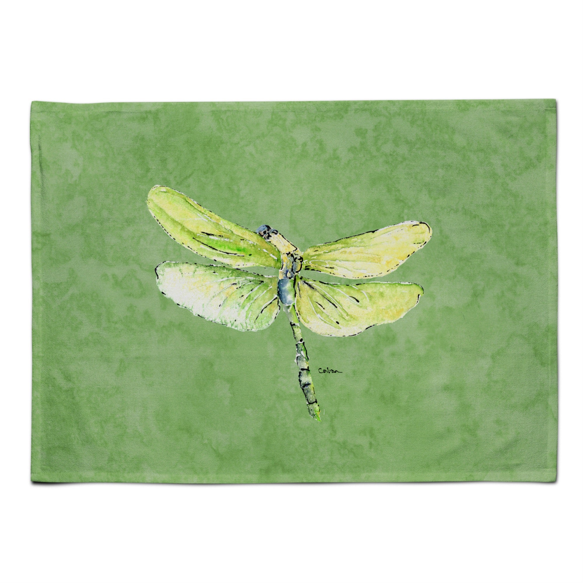 'Caroline'S Treasures 8864Plmt Dragonfly On Avocado Fabric Placemat, Multicolor''