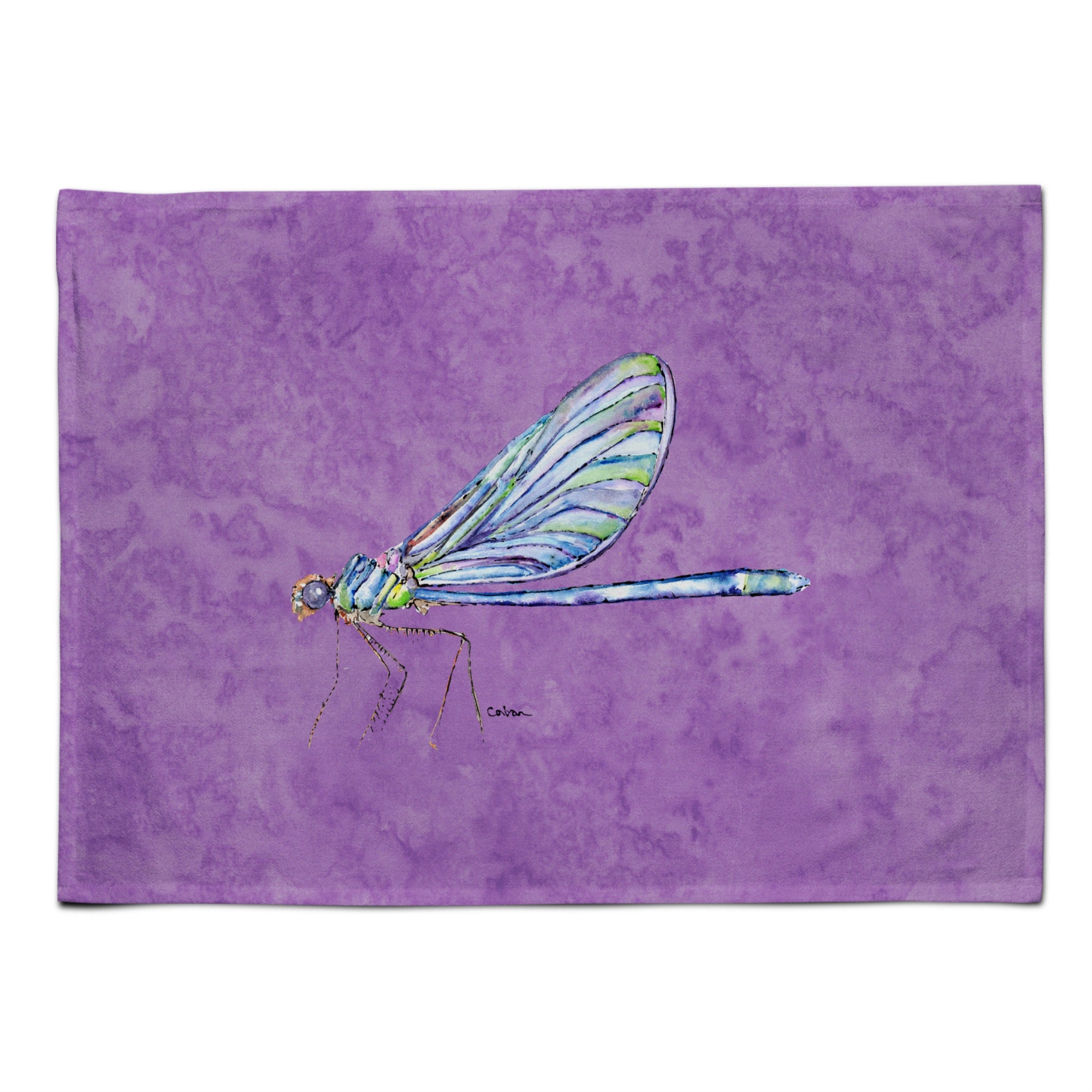 'Caroline'S Treasures 8865Plmt Dragonfly On Purple Fabric Placemat, Multicolor''