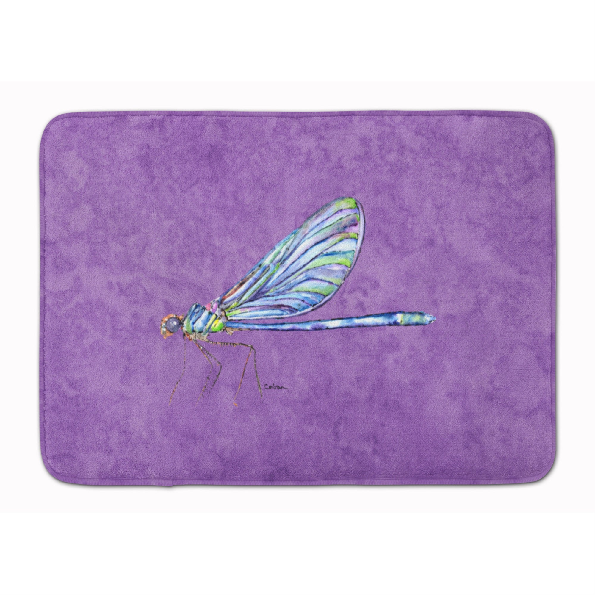 'Caroline'S Treasures Dragonfly On Purple Floor Mat, 19'''' X 27'''', Multicolor''