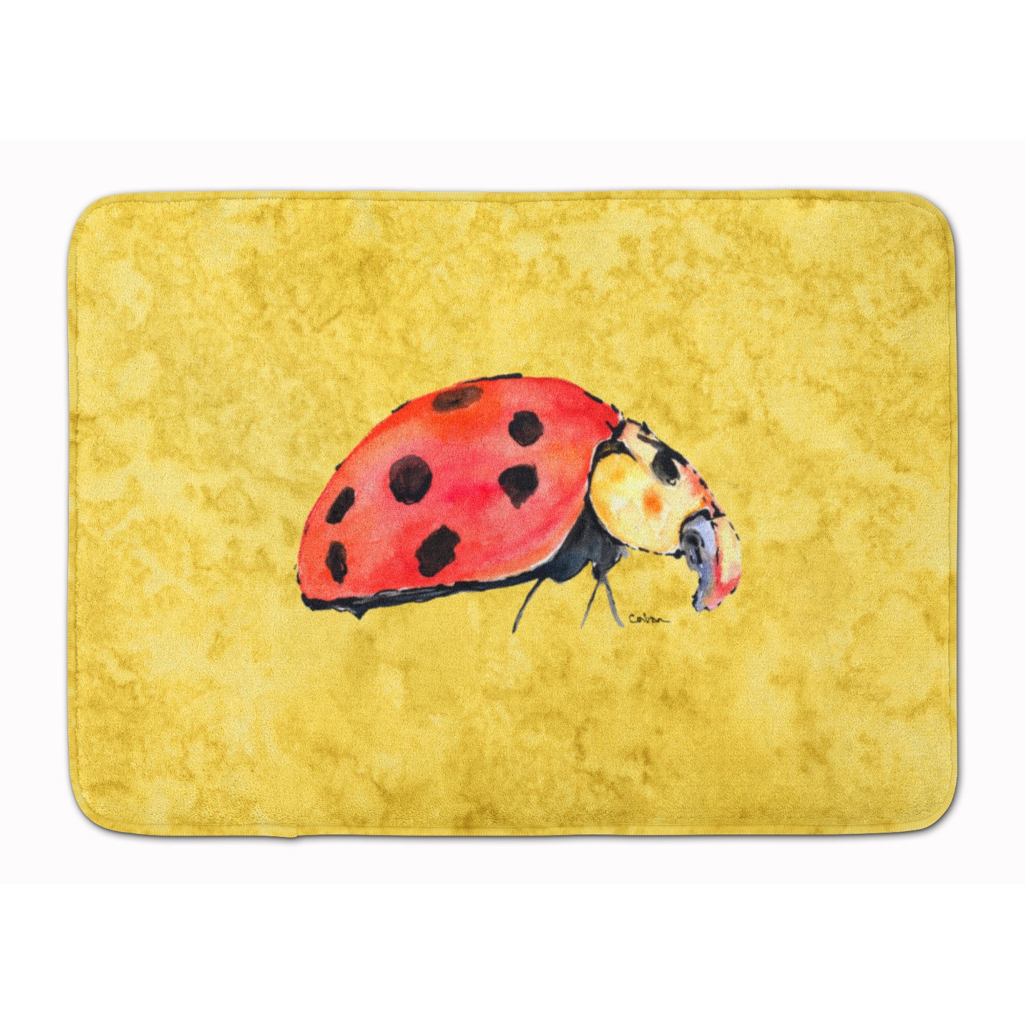 'Caroline'S Treasures Lady Bug On Yellow Floor Mat, 19'''' X 27'''', Multicolor''