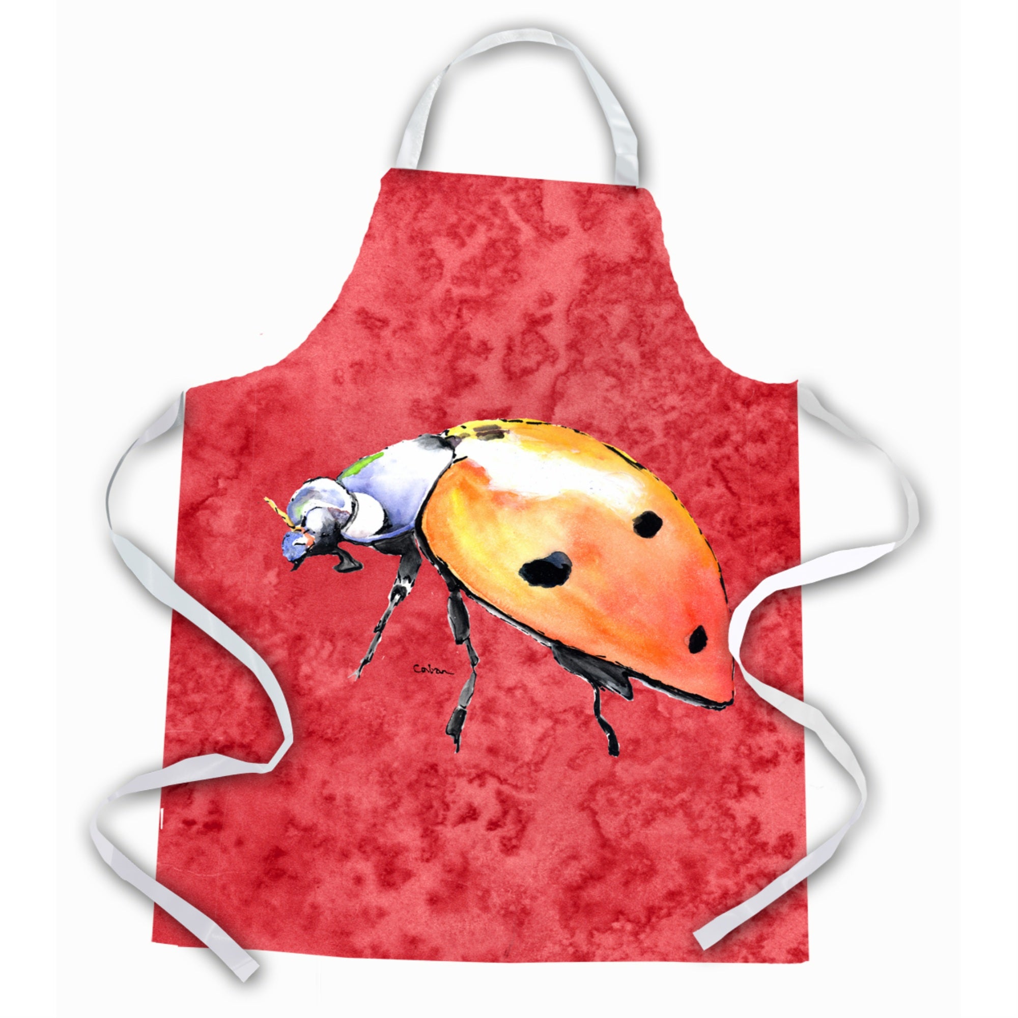 'Caroline'S Treasures 8868Apron Lady Bug On Red Apron, Large, Multicolor''