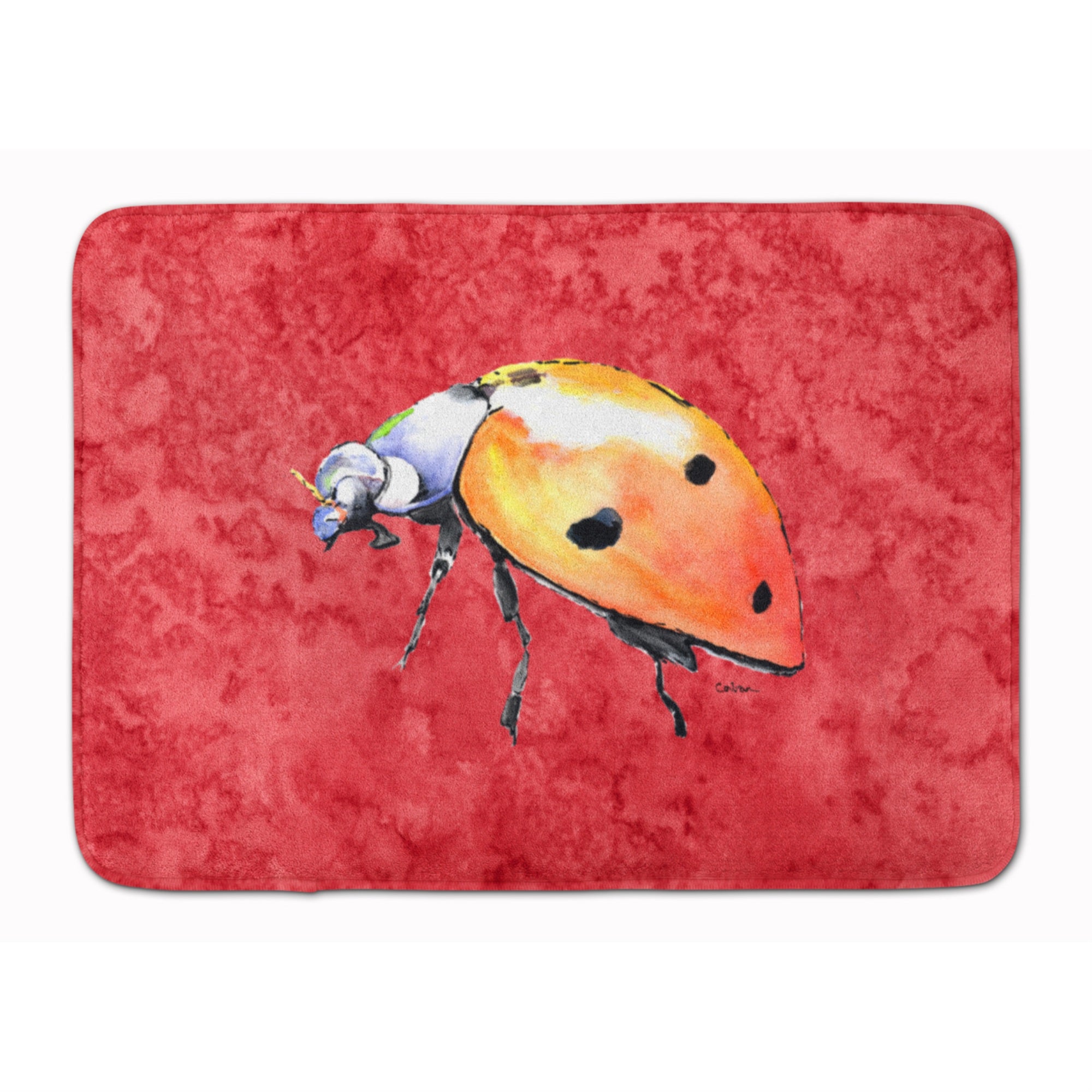 'Caroline'S Treasures Lady Bug On Red Floor Mat, 19'''' X 27'''', Multicolor''