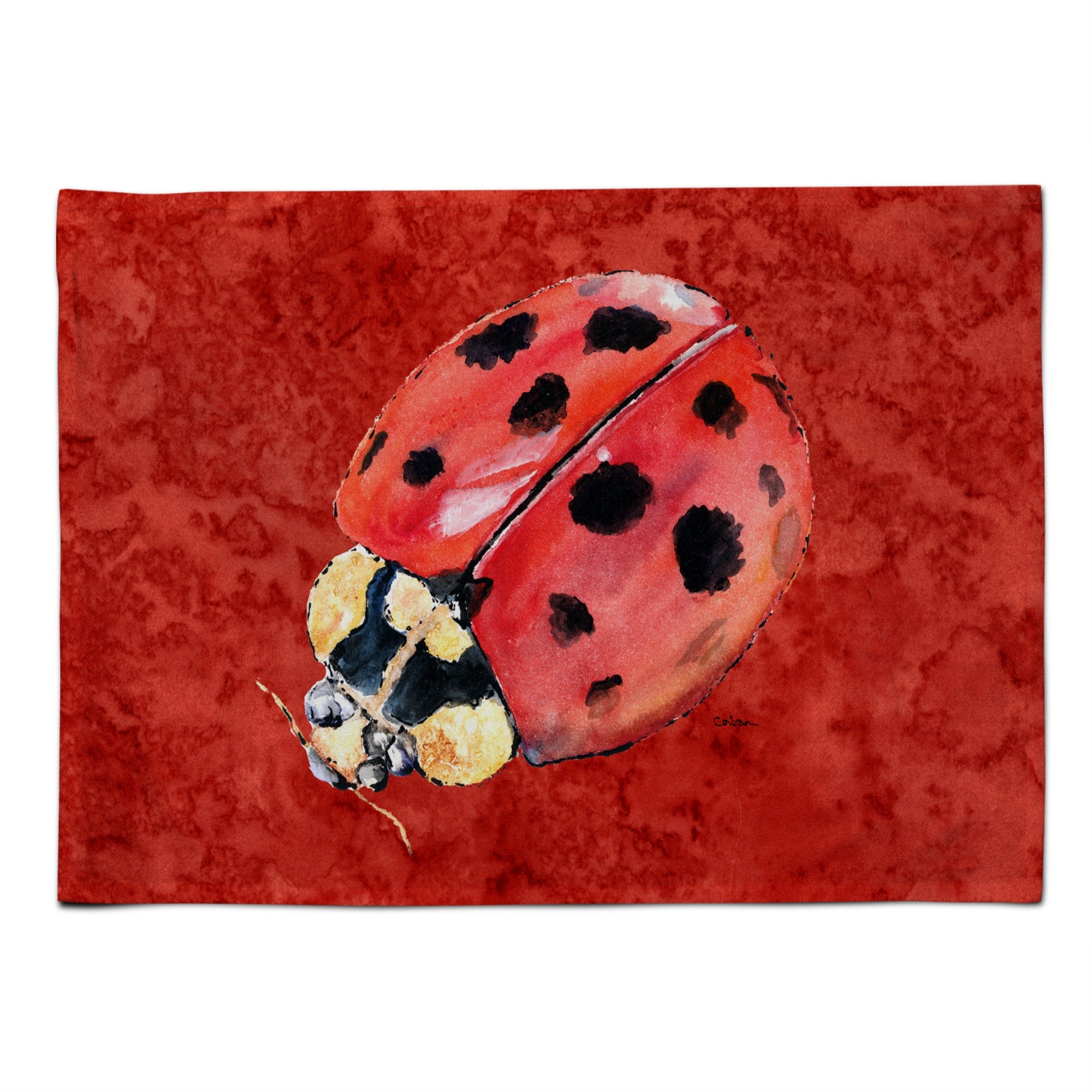 'Caroline'S Treasures 8870Plmt Lady Bug On Deep Red Fabric Placemat, Multicolor''