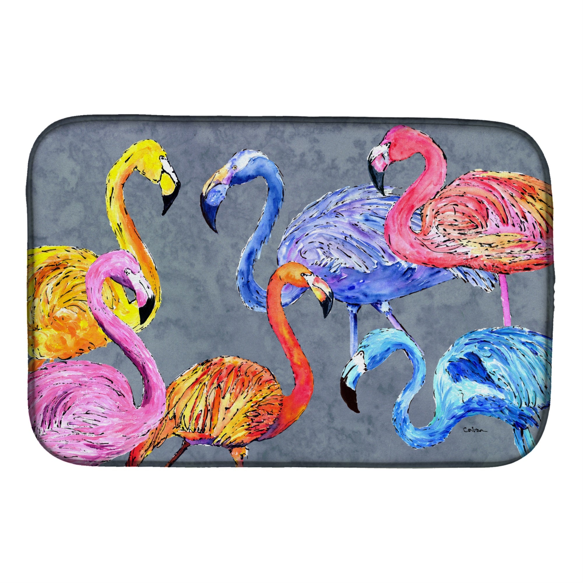 'Caroline'S Treasures Flamingo Six Senses Dish Drying Mat, 14'''' X 21'''', Multicolor''