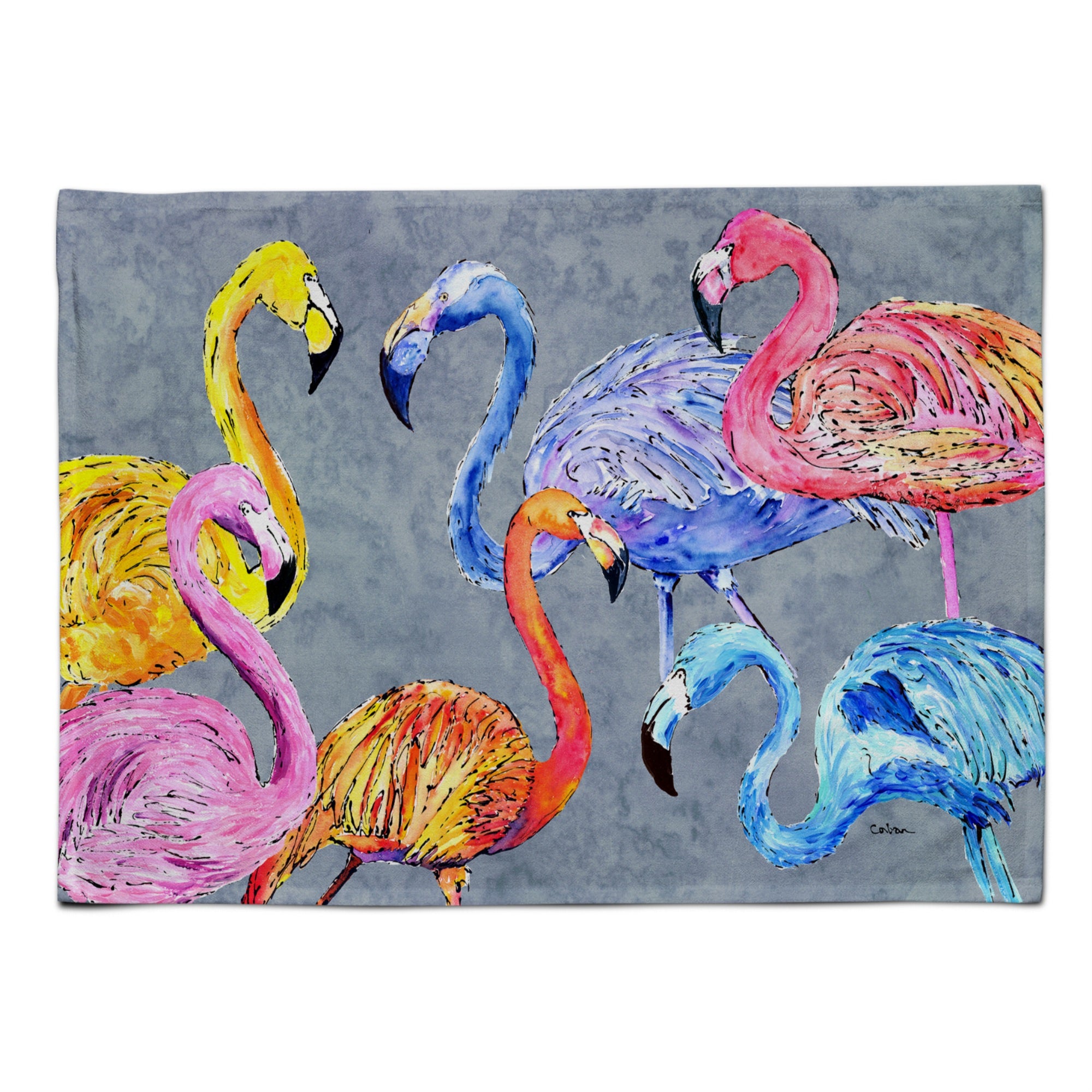 'Caroline'S Treasures 8871Plmt Flamingo Six Senses Fabric Placemat, Multicolor''