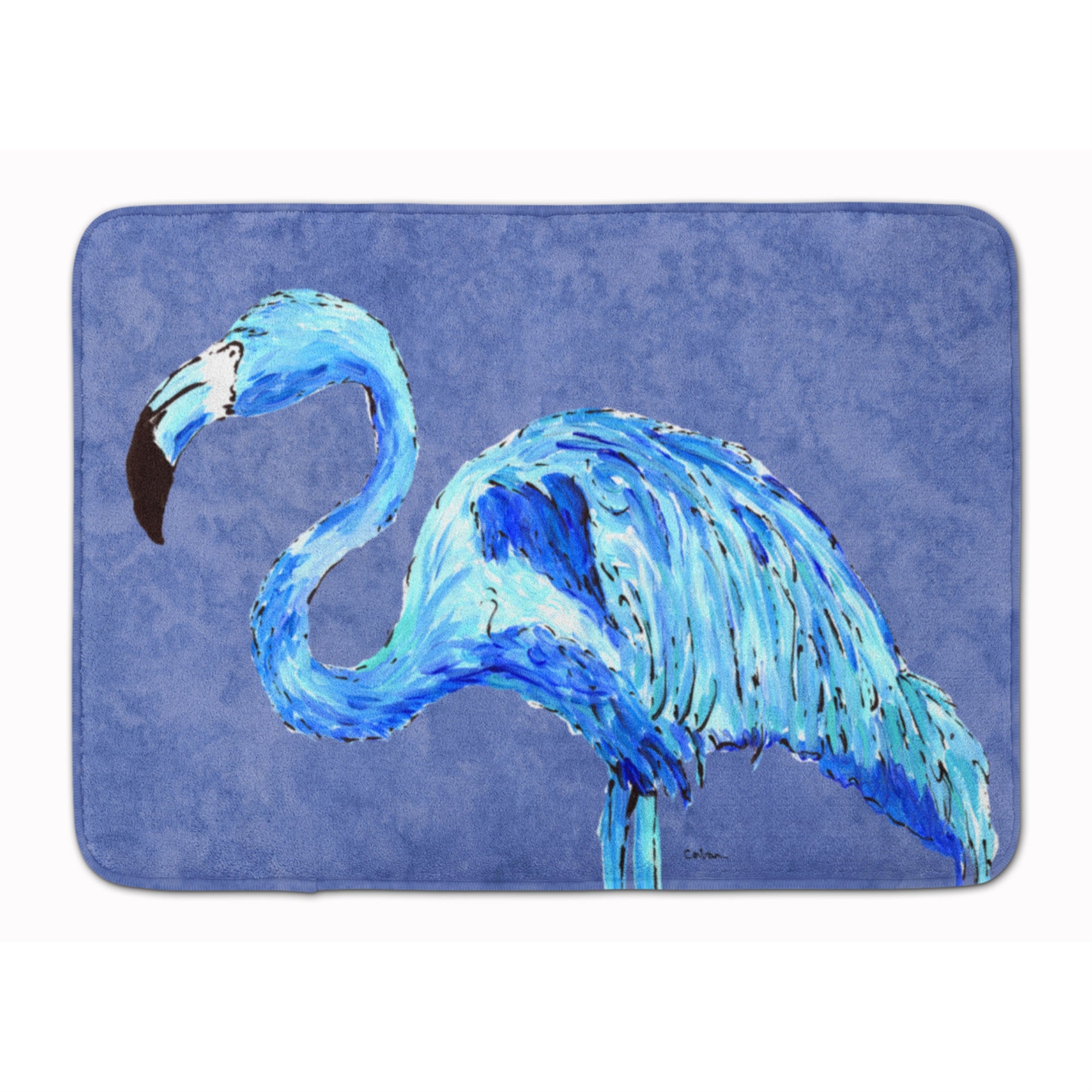 'Caroline'S Treasures Flamingo On Slate Blue Floor Mat, 19'''' X 27'''', Multicolor''