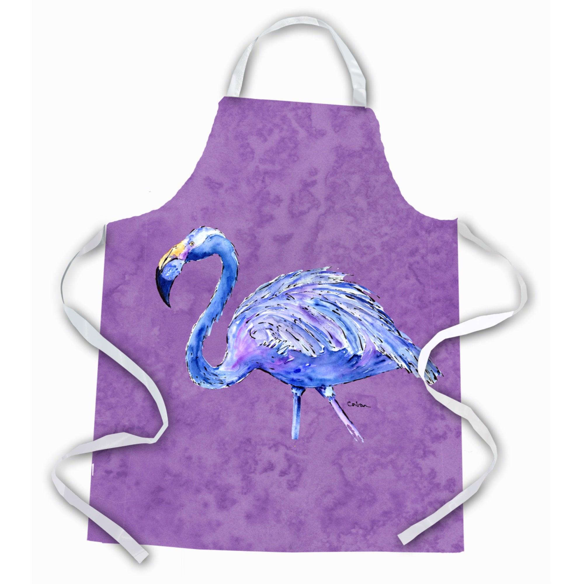 'Caroline'S Treasures 8874Apron Flamingo On Purple Apron, Large, Multicolor''