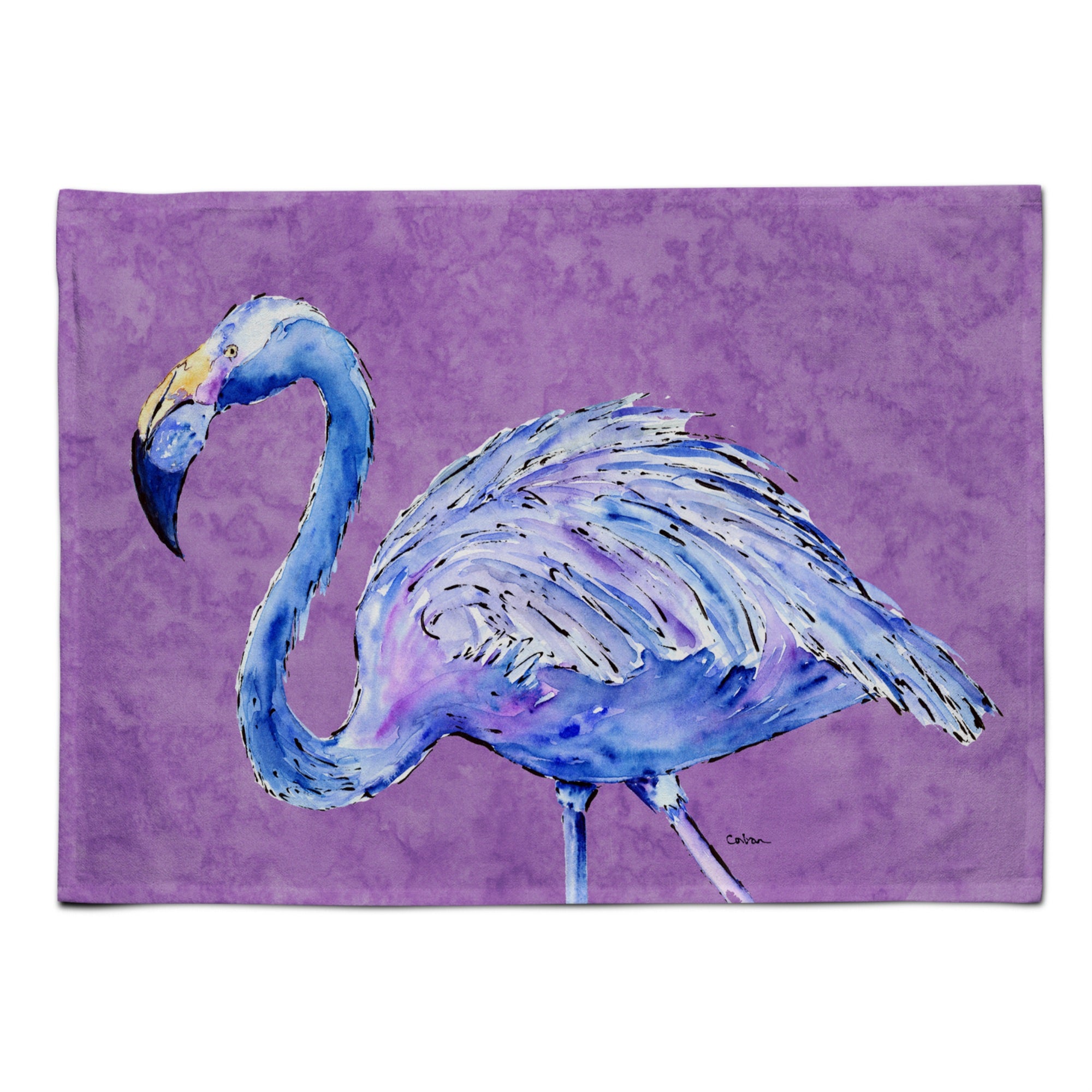 'Caroline'S Treasures 8874Plmt Flamingo On Purple Fabric Placemat, Multicolor''