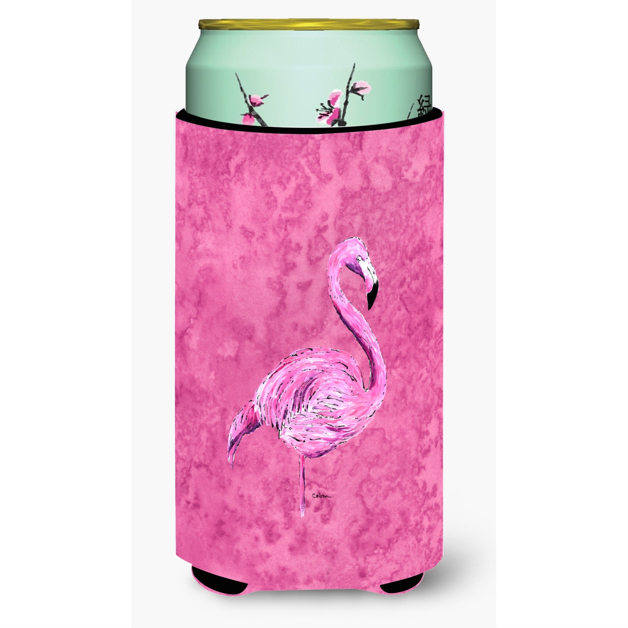 Flamingo on Pink  Tall Boy Beverage Insulator Beverage Insulator Hugger