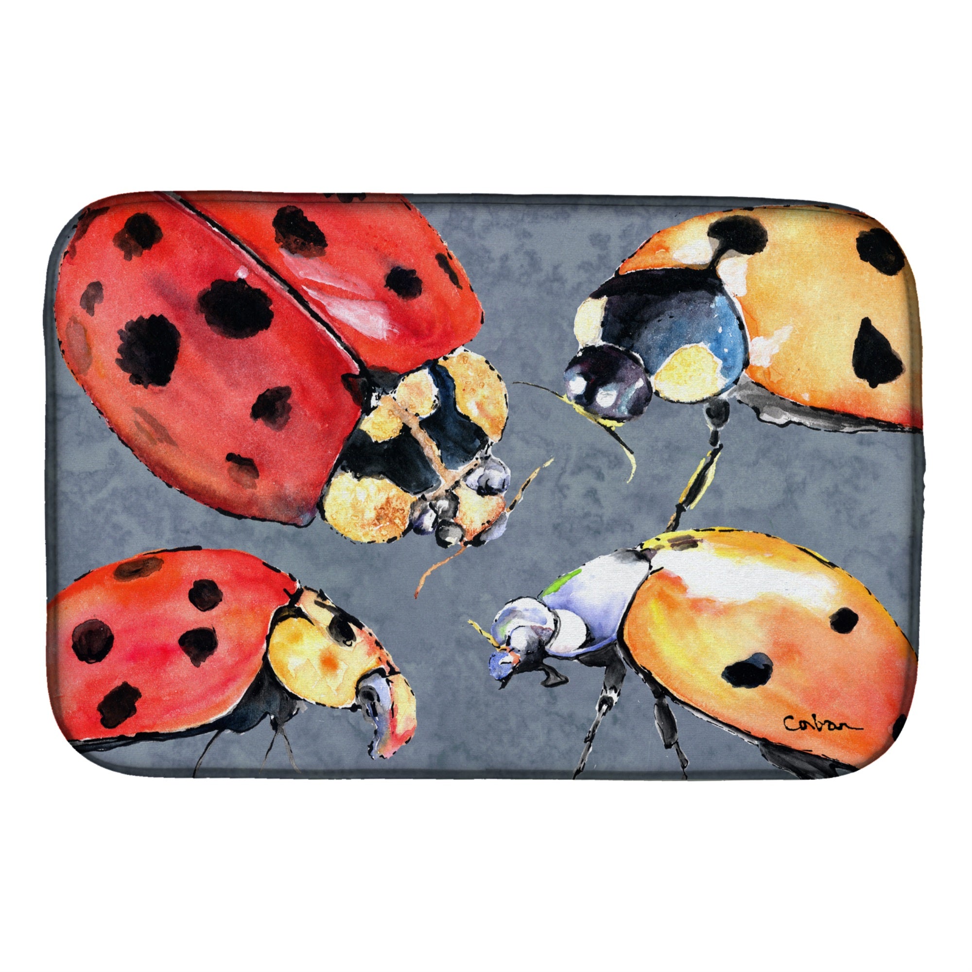 'Caroline'S Treasures Lady Bug Multiple Dish Drying Mat, 14'''' X 21'''', Multicolor''