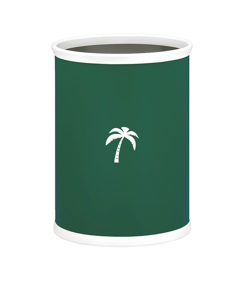 Kasualware 14 Inches Oval Wastebasket 13 Qt. Palm Tree