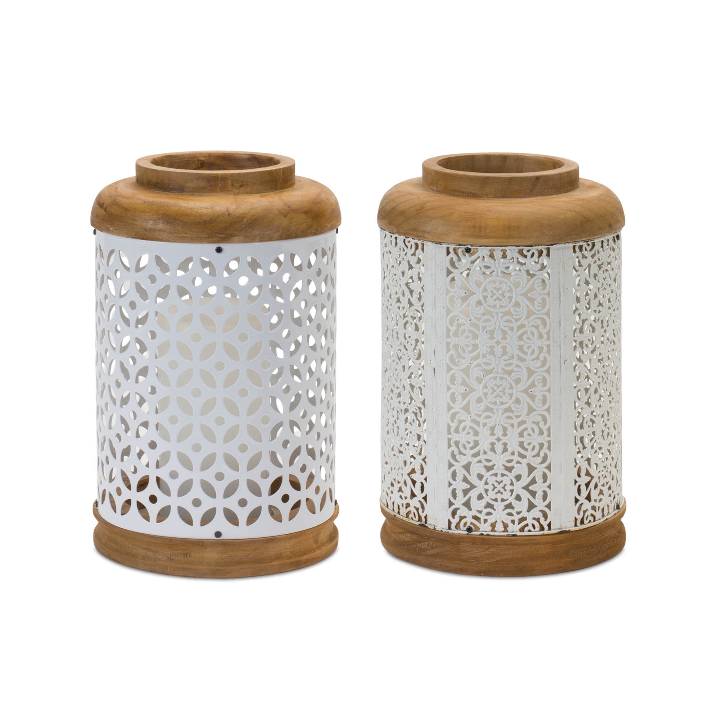 Lantern (Set of 2) 10.25H Wood/Metal