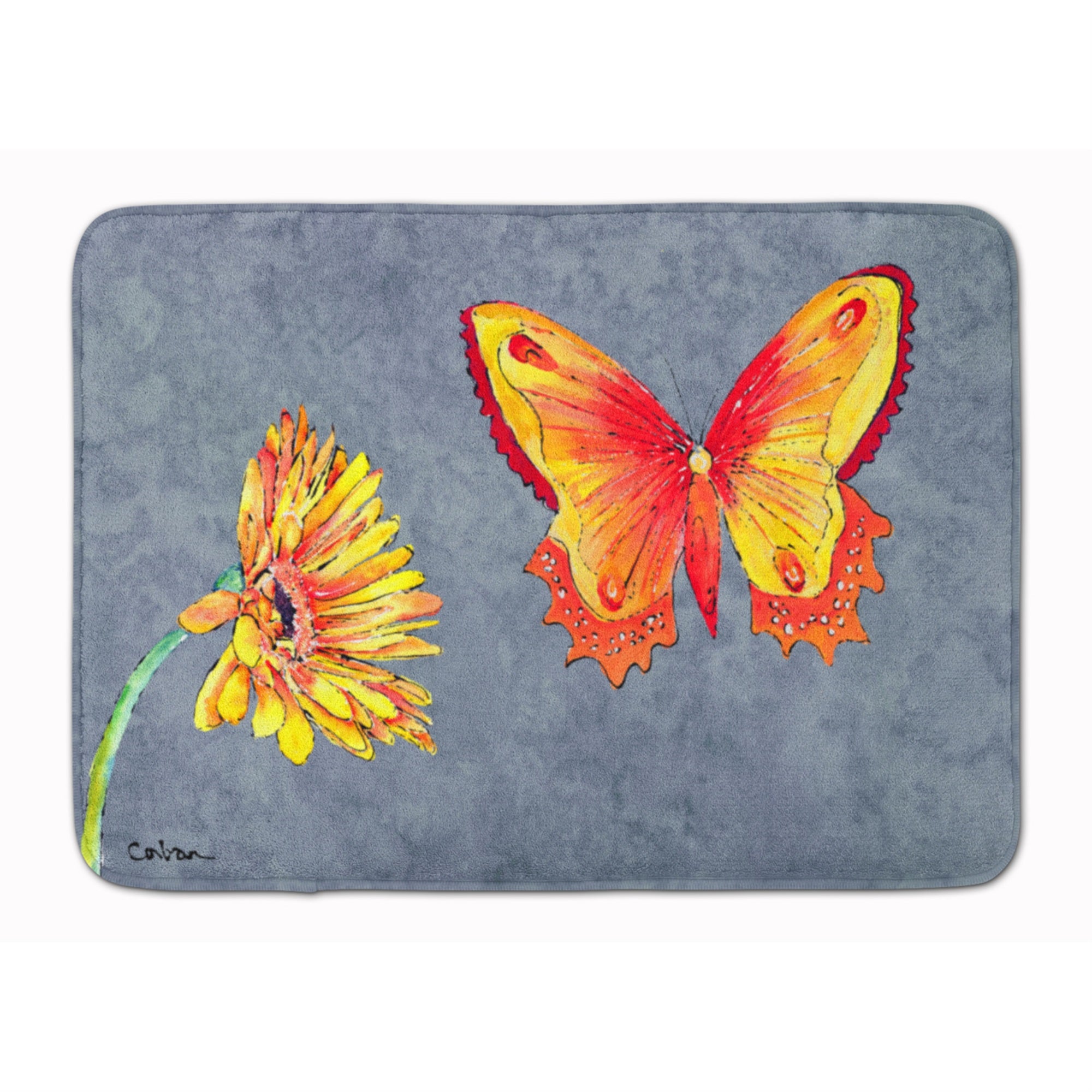 'Caroline'S Treasures Gerber Daisy And Buttefly Floor Mat, 19'''' X 27'''', Multicolor''