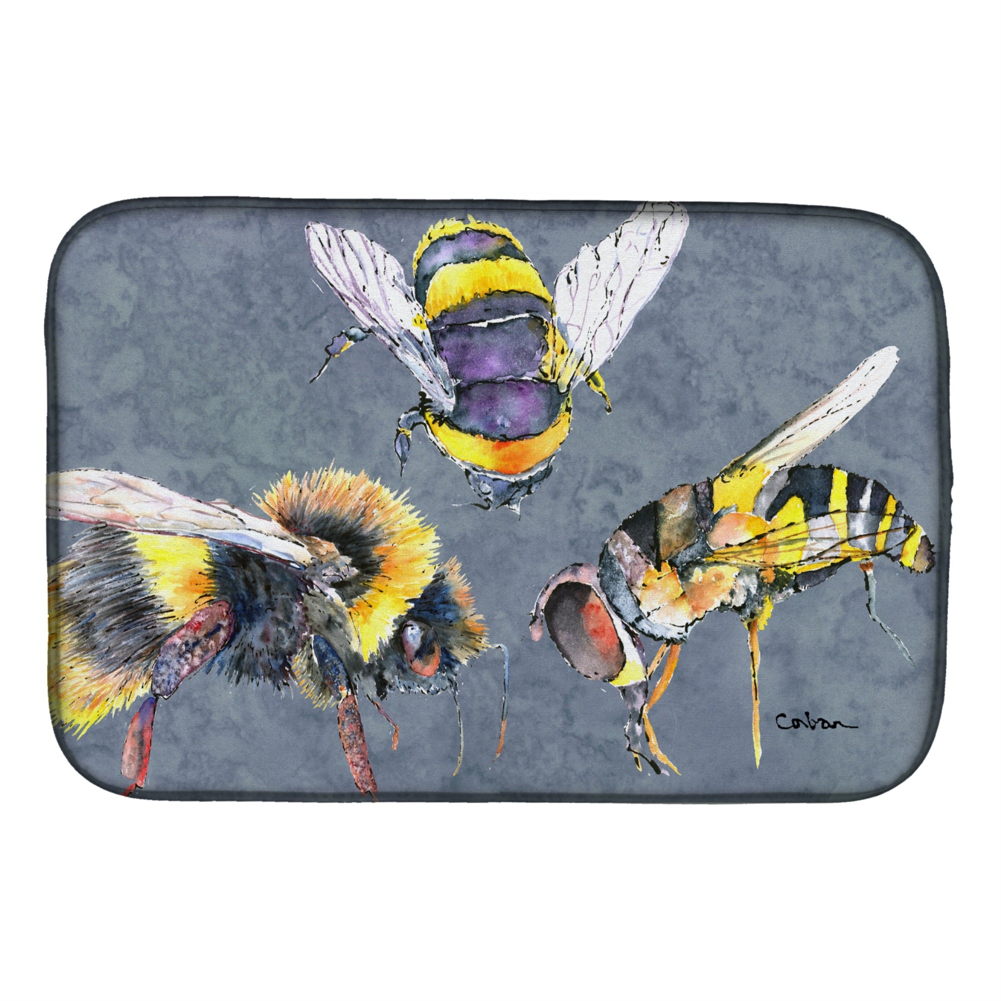 'Caroline'S Treasures Bees Times Three Dish Drying Mat, 14 X 21, Multicolor''