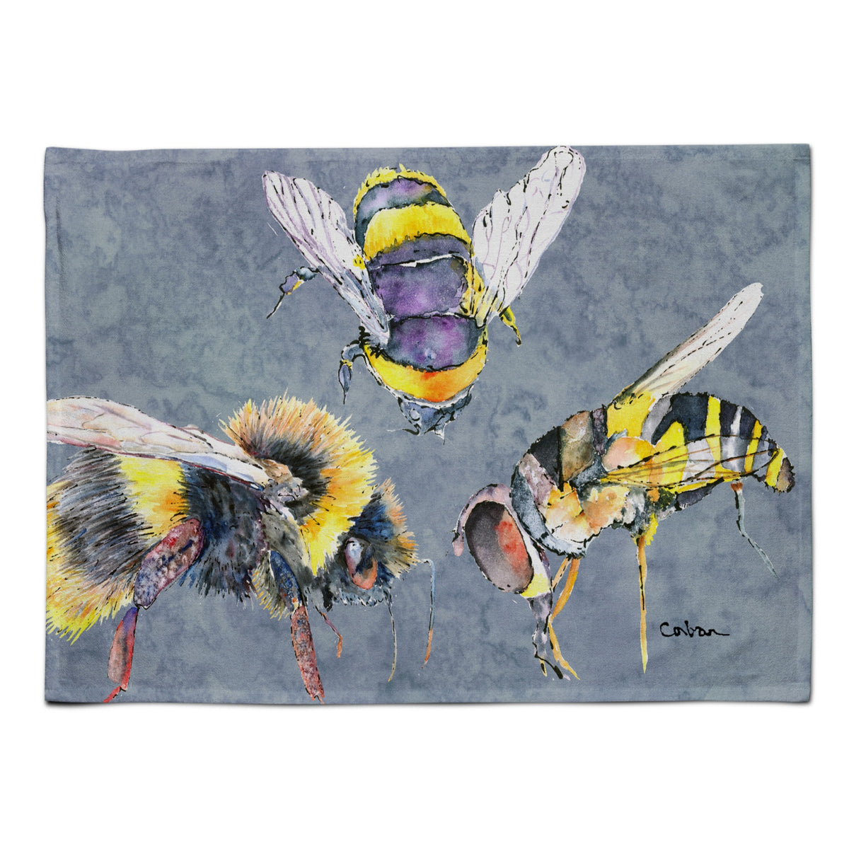 'Caroline'S Treasures 8879Plmt Bee Bees Times Three Fabric Placemat, Multicolor''