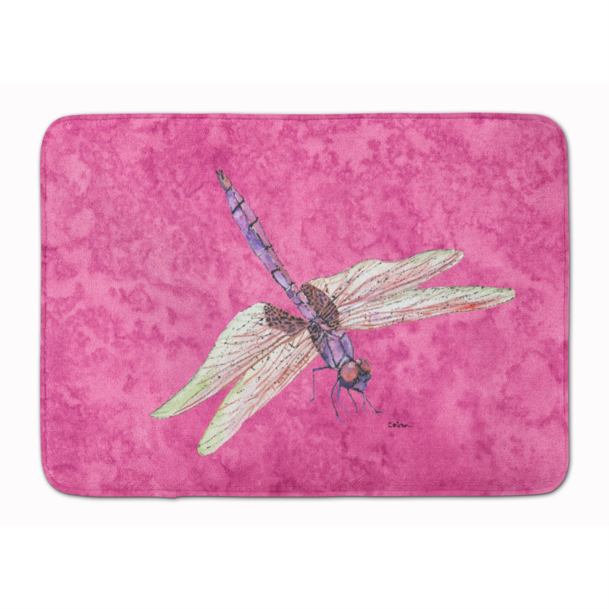 'Caroline'S Treasures Dragonfly On Pink Floor Mat, 19'''' X 27'''', Multicolor''