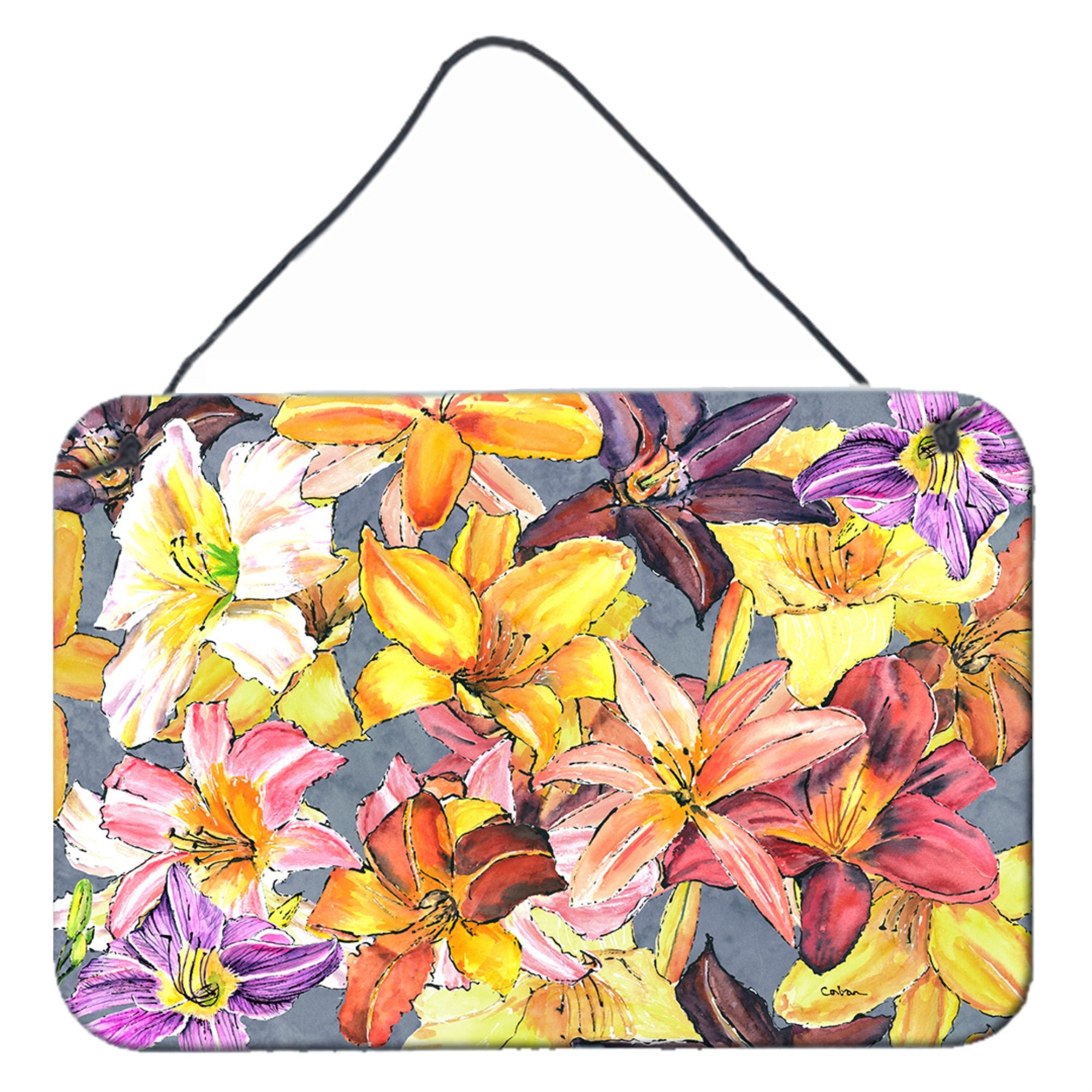 'Caroline'S Treasures Day Lilies Aluminum Metal Wall Or Door Hanging Prints, 8 X 12''''''