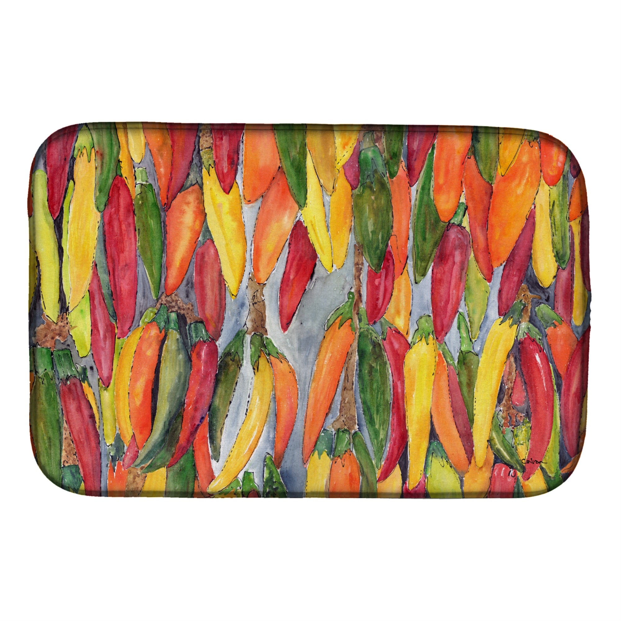 'Caroline'S Treasures Hot Peppers Dish Drying Mat, 14'''' X 21'''', Multicolor''