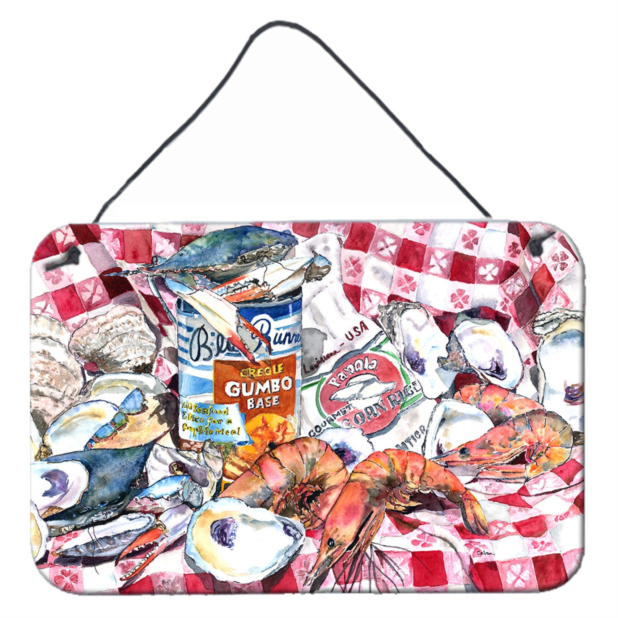 'Caroline'S Treasures Blue Runner Gumbo Recipe Aluminum Metal Wall Or Door Hanging Prints, 8 X 12''''''