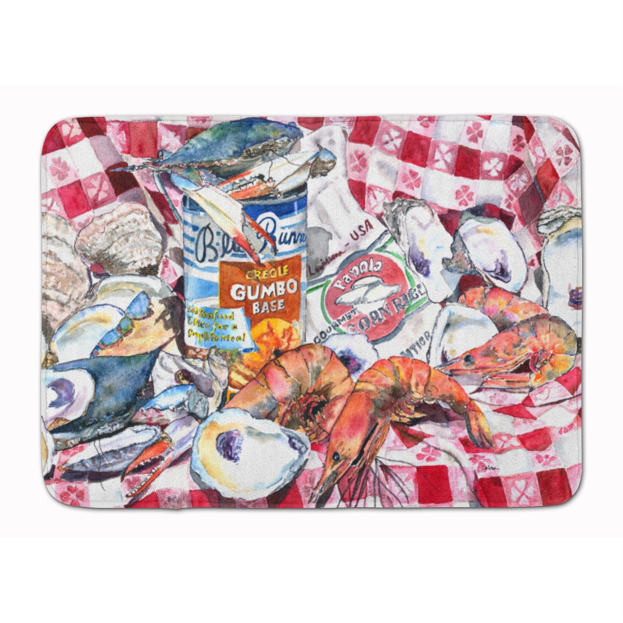 'Caroline'S Treasures Blue Runner Gumbo Receipe Floor Mat, 19'''' X 27'''', Multicolor''