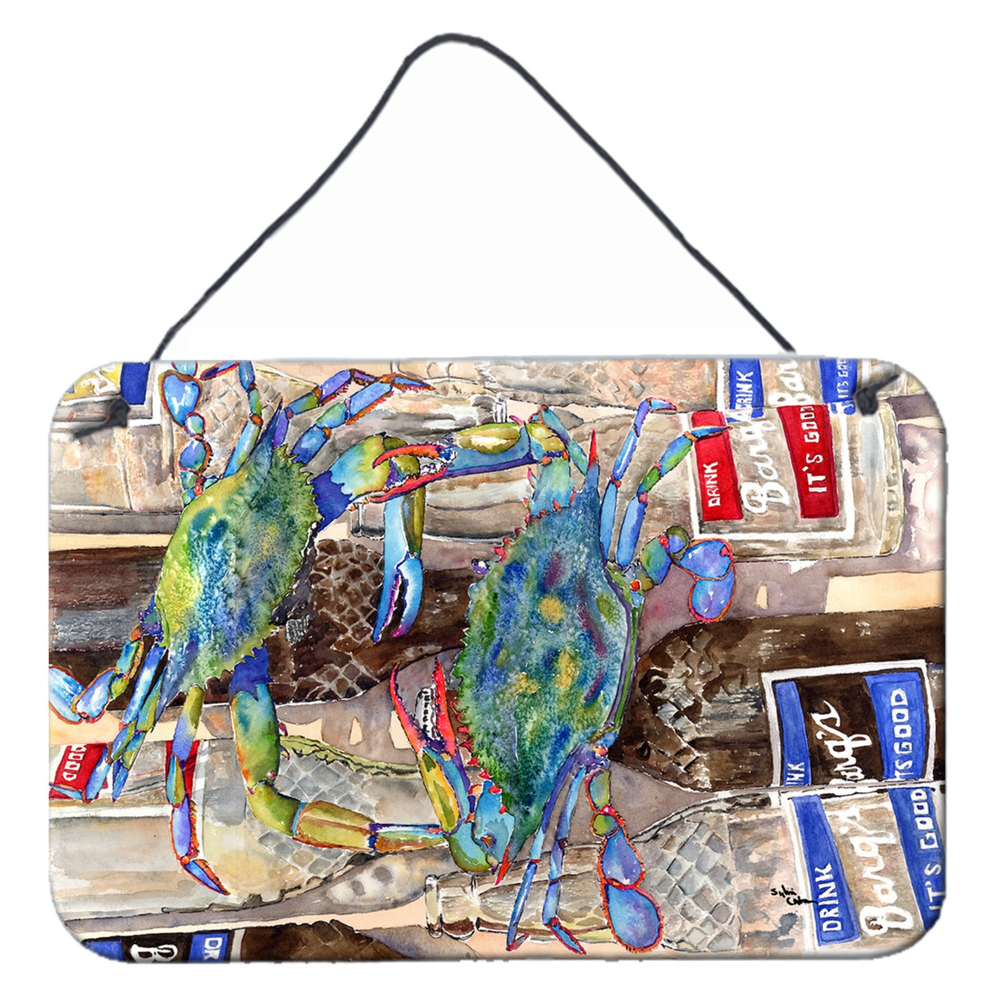 'Caroline'S Treasures Blue Crabby Bottles Of Barqs Rootbeer Wall Or Door Hanging Prints, 8 X 12''''''