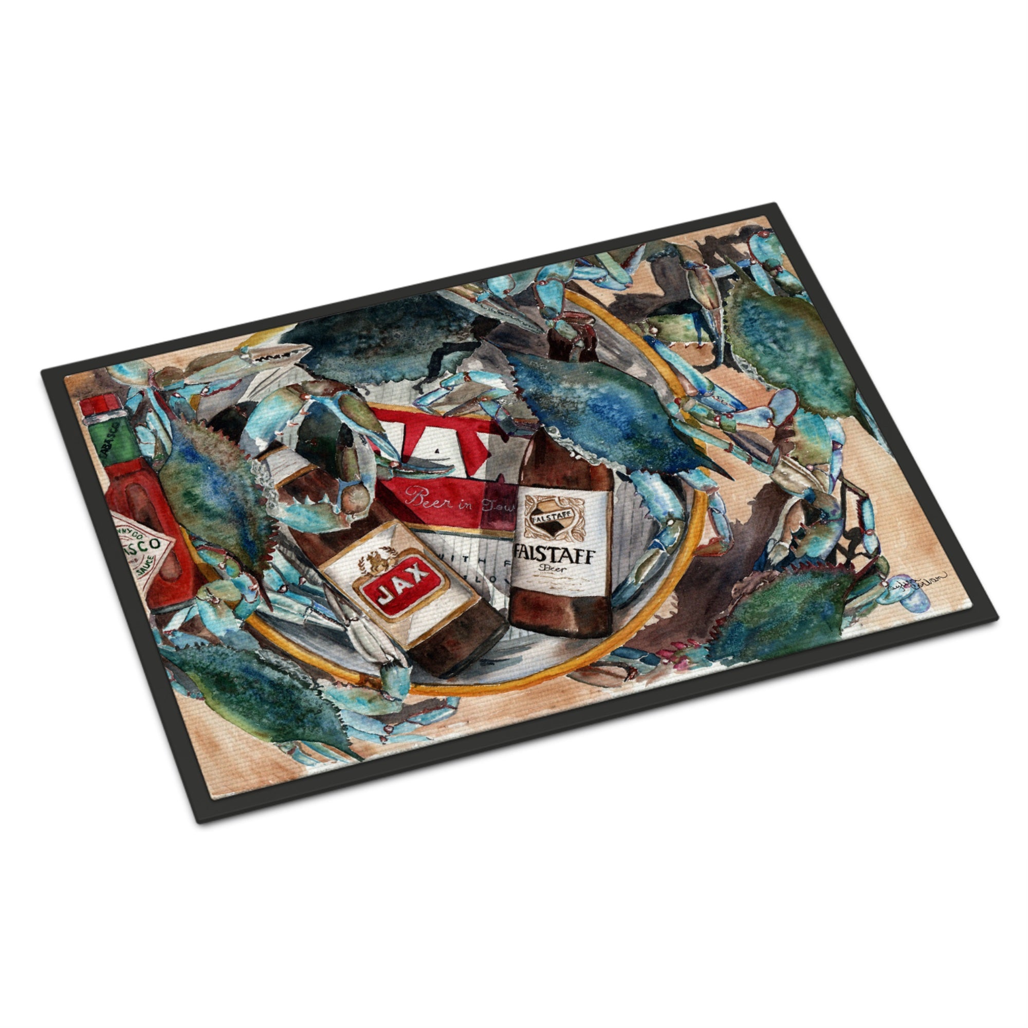 'Caroline'S Treasures 8919Mat New Orleans Beers And Crabs Indoor Or Outdoor Mat, 18 X 27'''', Multicolor''