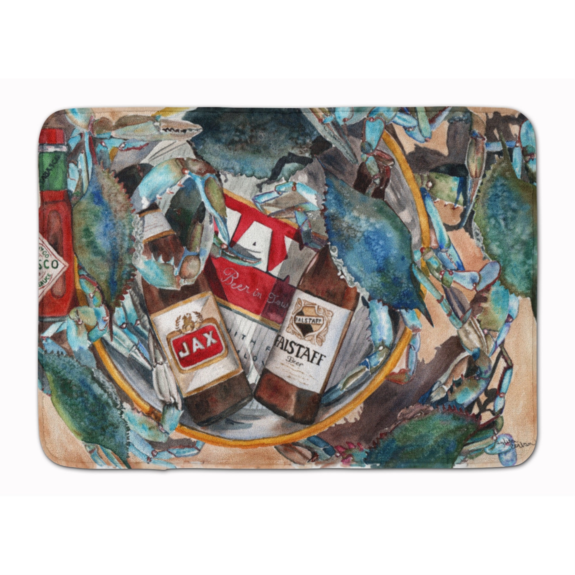'Caroline'S Treasures New Orleans Beers And Crabs Floor Mat, 19'''' X 27'''', Multicolor''