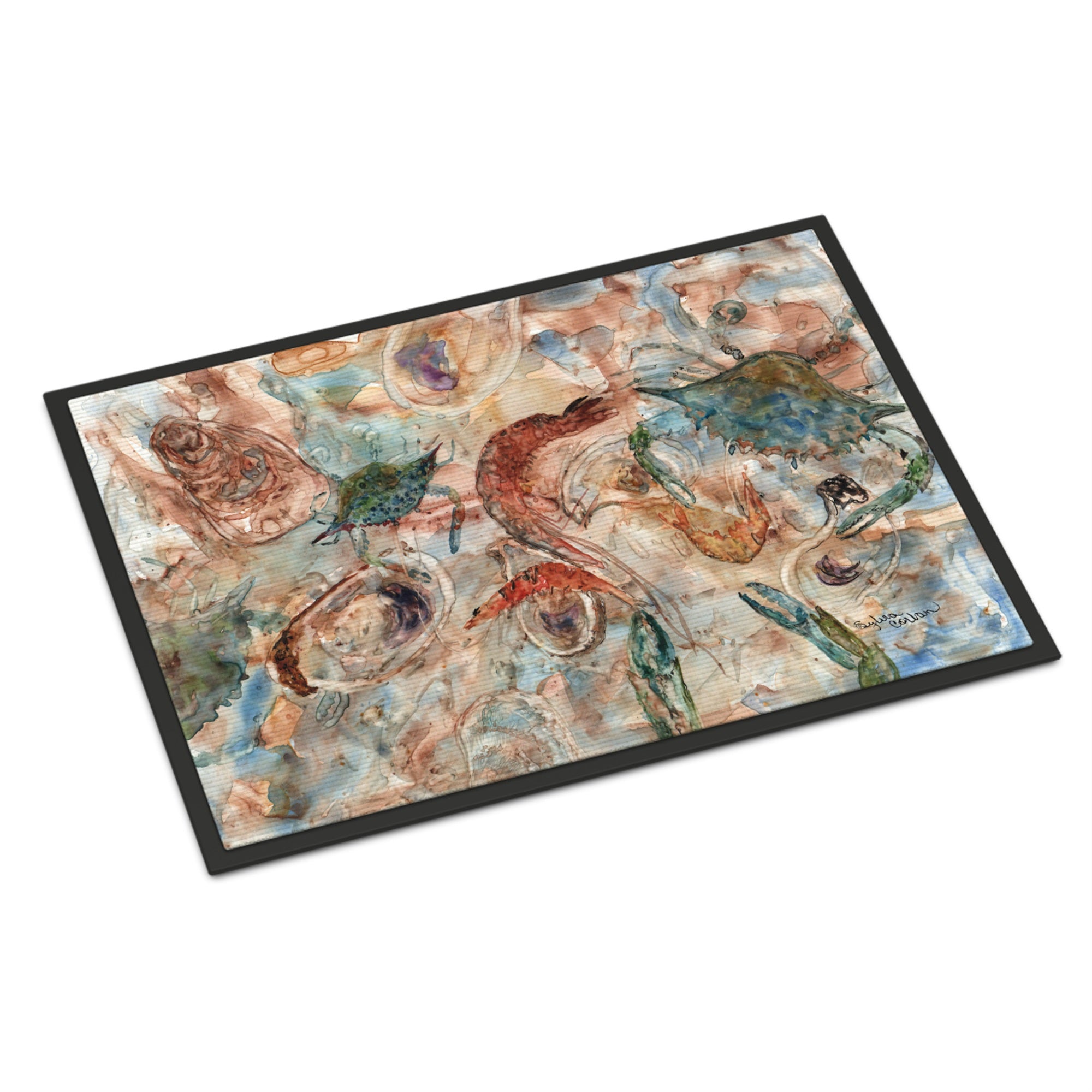 'Caroline'S Treasures 8939Jmat Crabs, Shrimp And Oysters On The Loose Indoor Or Outdoor Mat, 24 X 36'''', Multicolor''