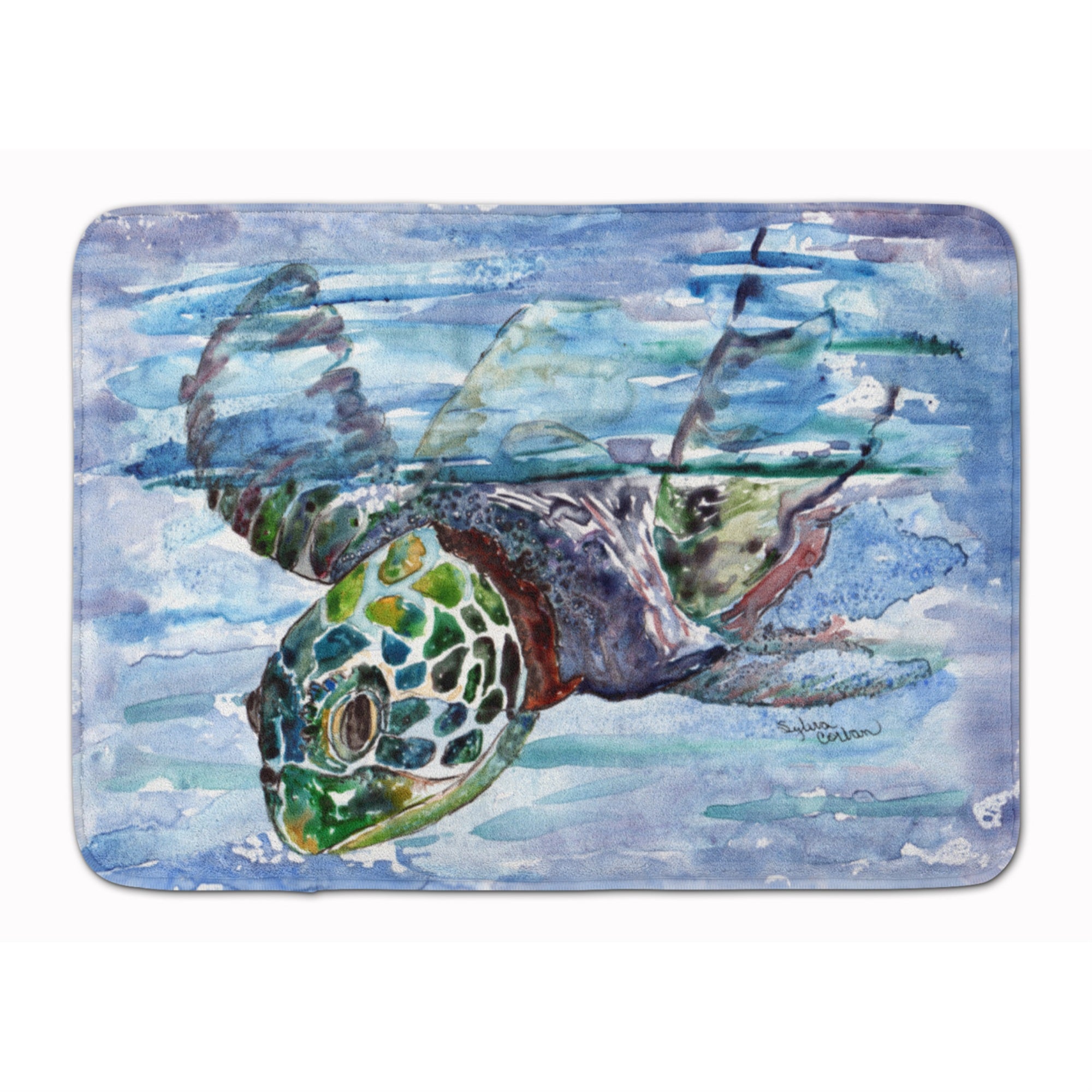 'Caroline'S Treasures Loggerhead Turtle In A Dive Floor Mat, 19'''' X 27'''', Multicolor''