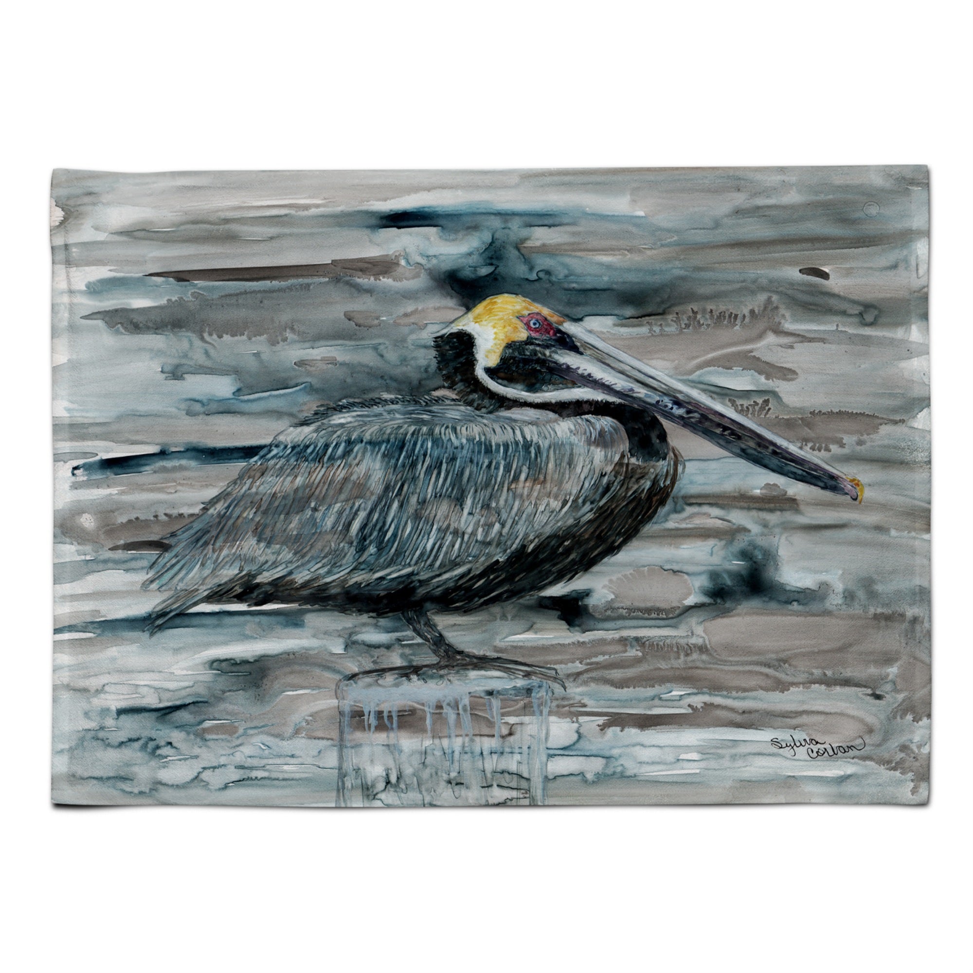 'Caroline'S Treasures 8946Plmt Pelican In Grey Fabric Placemat, Multicolor''