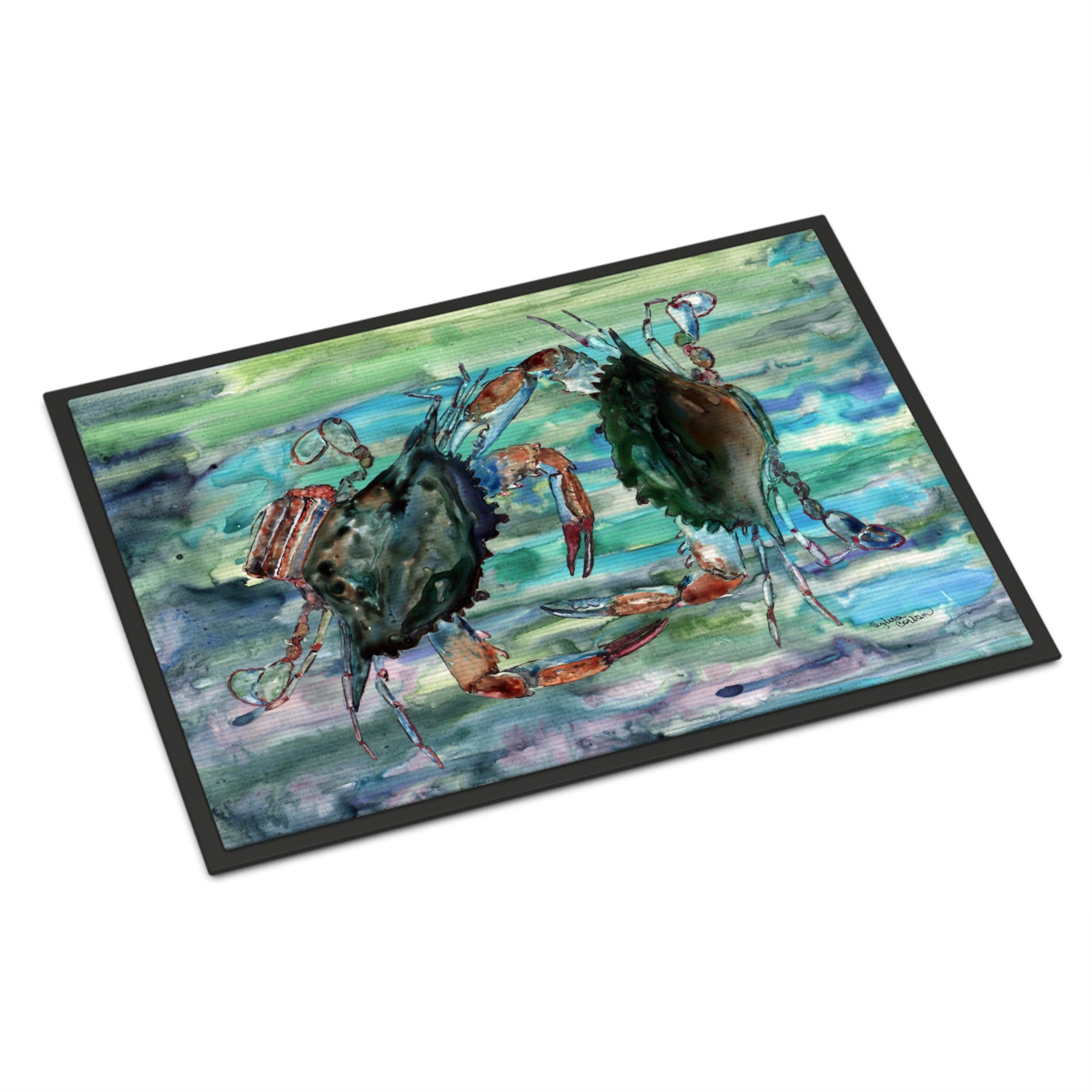'Caroline'S Treasures 8954Mat Watery Teal And Purple Crabs Indoor Or Outdoor Mat, 18 X 27'''', Multicolor''