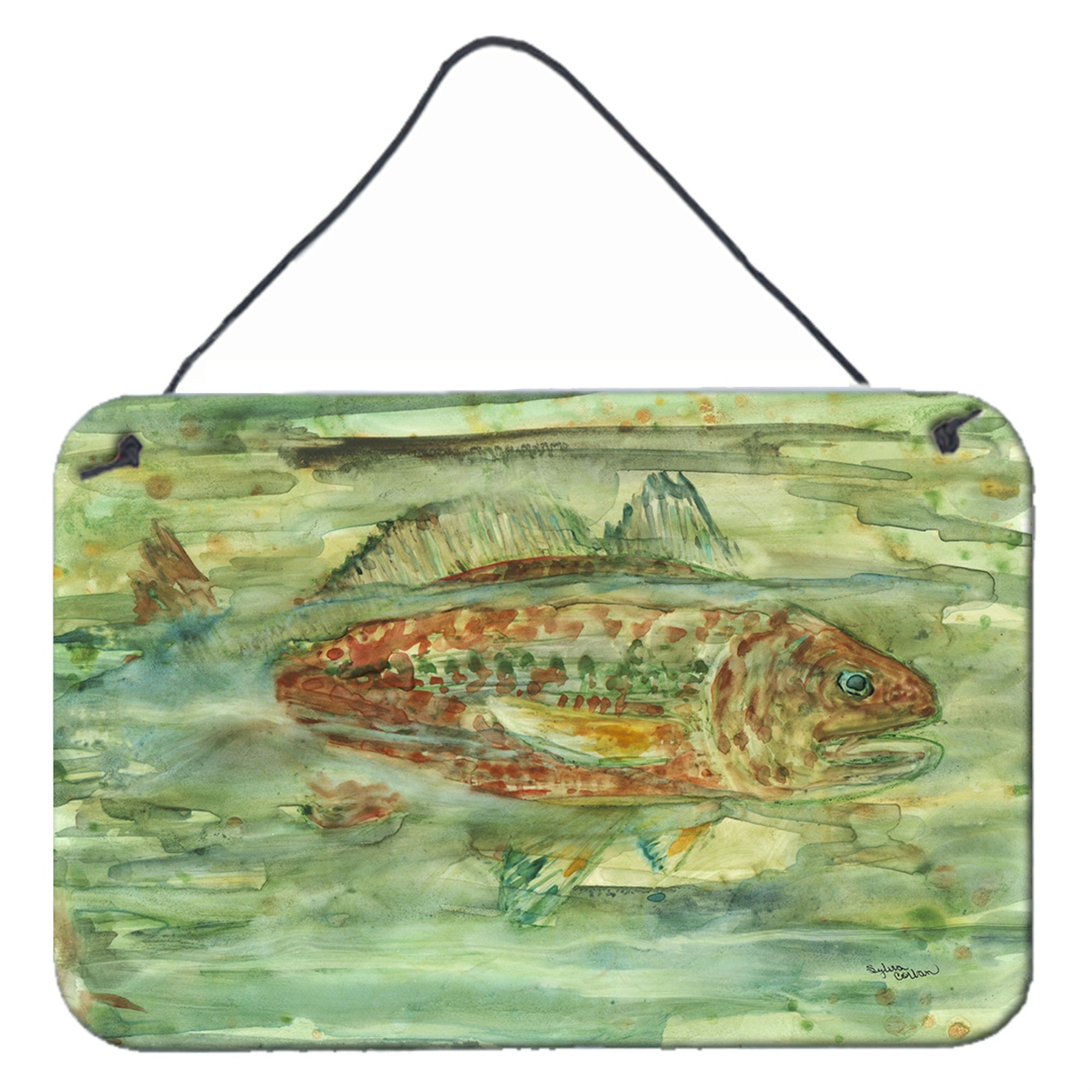 'Caroline'S Treasures Abstract Red Fish Wall Or Door Hanging Prints 8960Ds812, 8''''H X 12''''W, Multicolor''