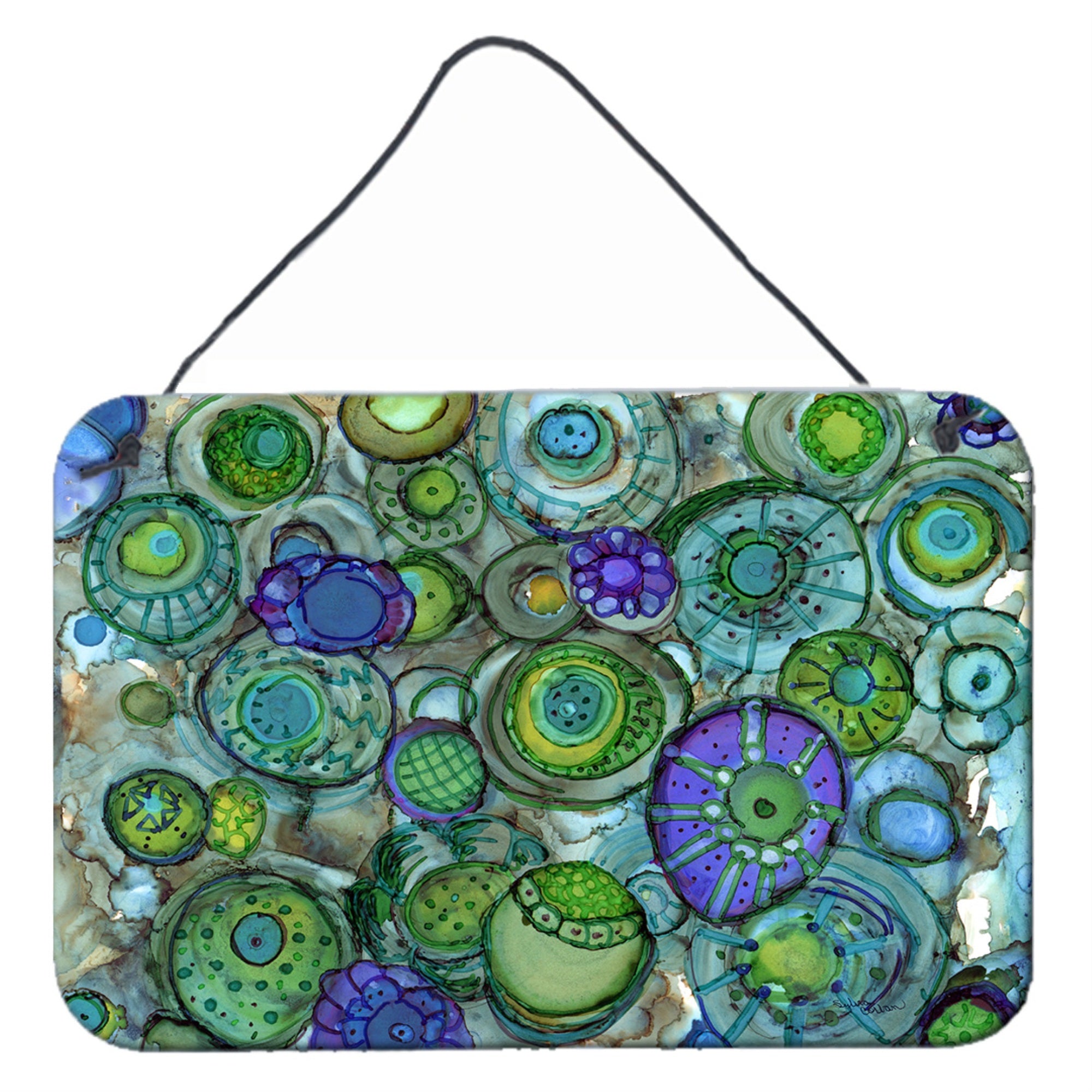 'Caroline'S Treasures Abstract In Blues And Greens Wall Or Door Hanging Prints 8962Ds812, 8''''H X 12''''W, Multicolor''