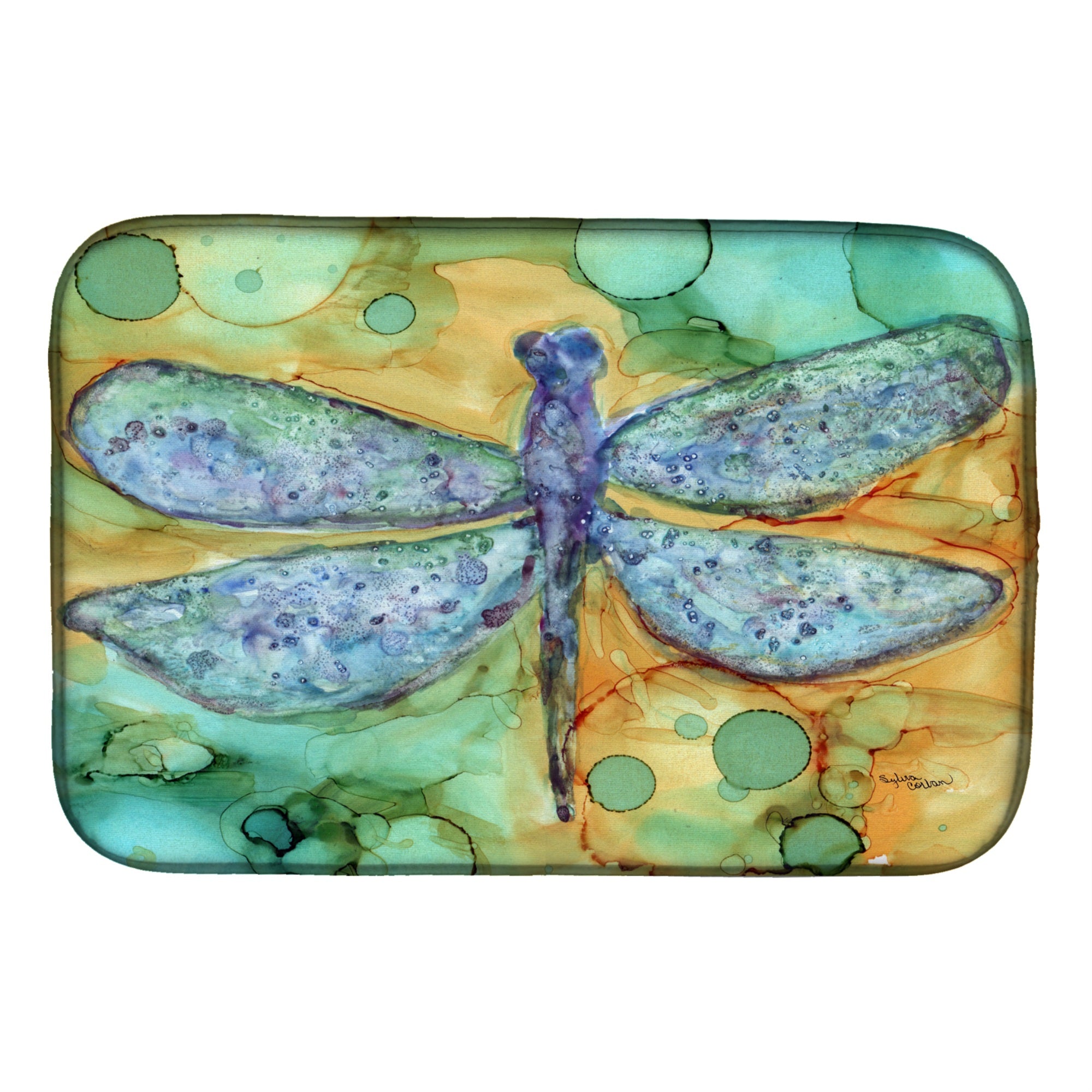 'Caroline'S Treasures Abstract Dragonfly Dish Drying Mat, 14 X 21, Multicolor''