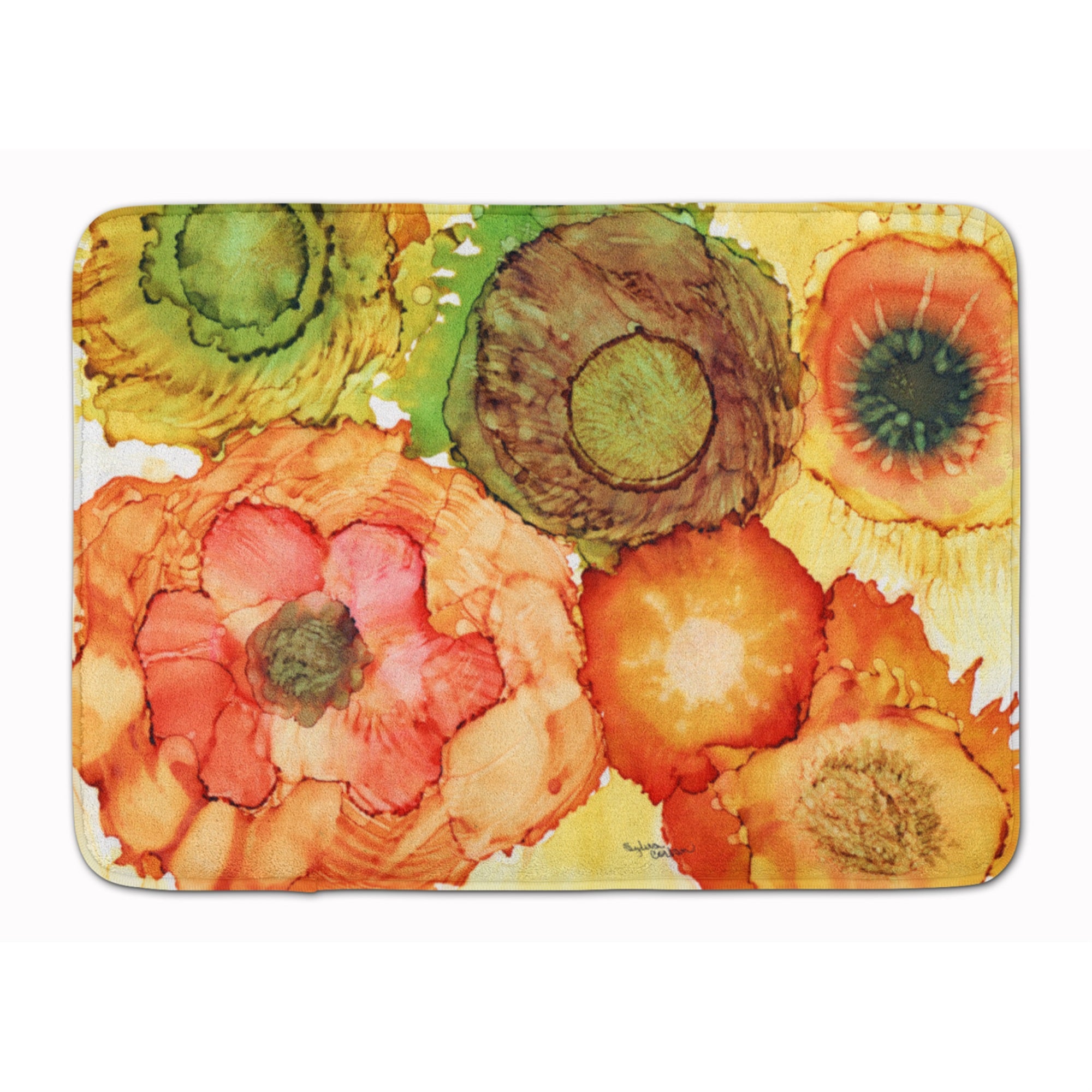 'Caroline'S Treasures Abstract Flowers Blossoms Floor Mat, 19'''' X 27'''', Multicolor''