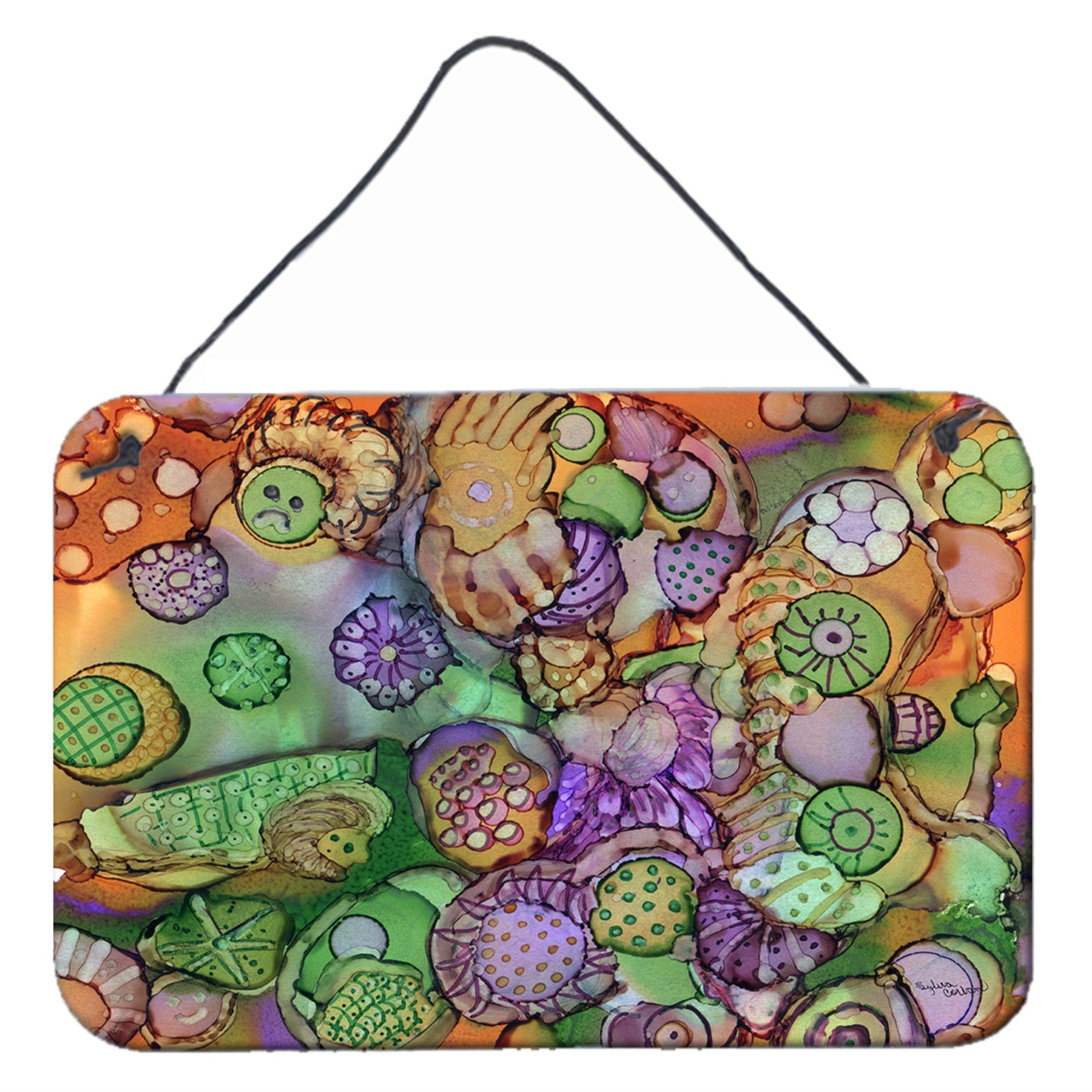 'Caroline'S Treasures Abstract In Purple Green And Orange Wall Or Door Hanging Prints 8971Ds812, 8''''H X 12''''W, Multicolor''