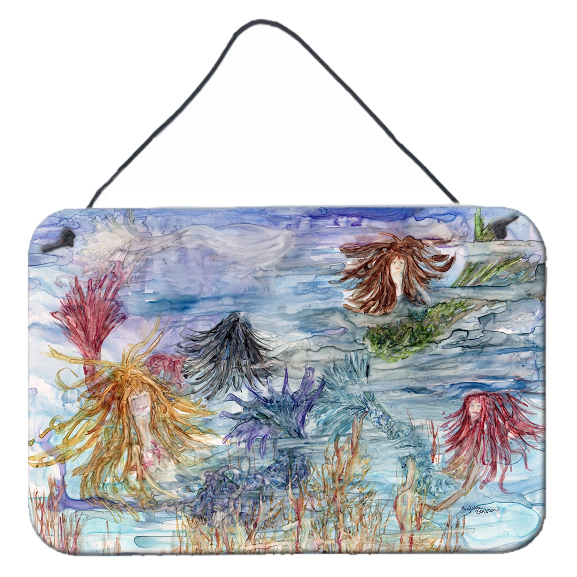 'Caroline'S Treasures Abstract Mermaid Water Fantasy Wall Or Door Hanging Prints 8975Ds812, 8''''H X 12''''W, Multicolor''