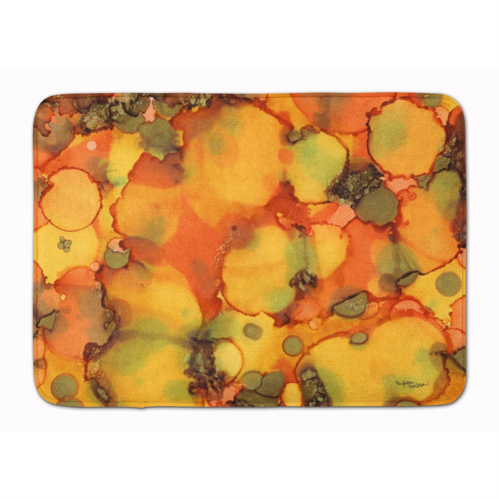 'Caroline'S Treasures Abstract In Orange And Greens Floor Mat, 19'''' X 27'''', Multicolor''