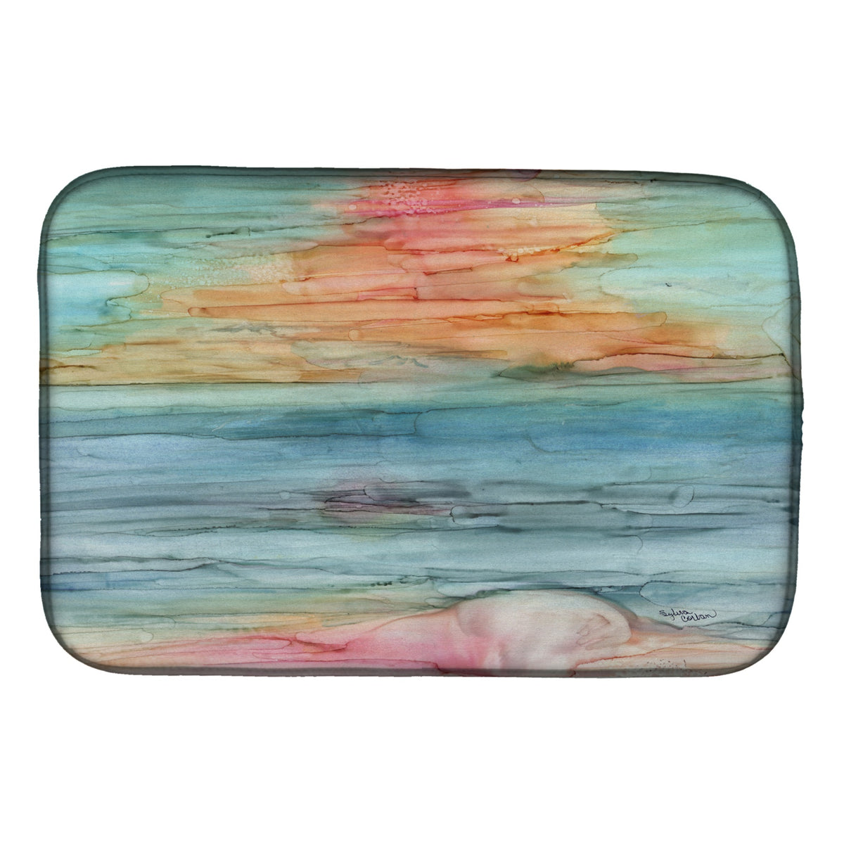 'Caroline'S Treasures Abstract Rainbow Dish Drying Mat, 14'''' X 21'''', Multicolor''