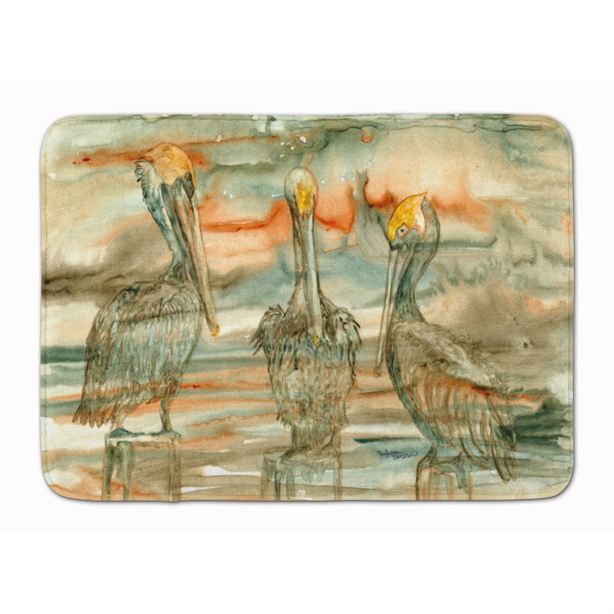 'Caroline'S Treasures Pelicans On Their Perch Abstract Floor Mat, 19'''' X 27'''', Multicolor''