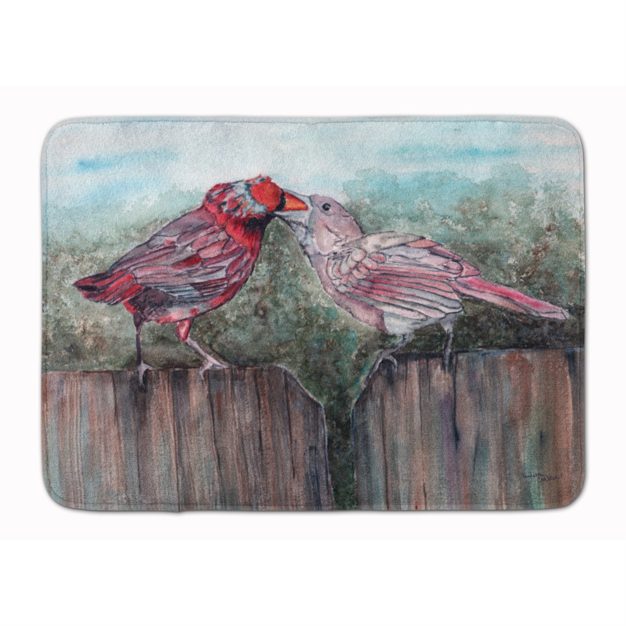 'Caroline'S Treasures Red Bird Feeding Floor Mat, 19'''' X 27'''', Multicolor''