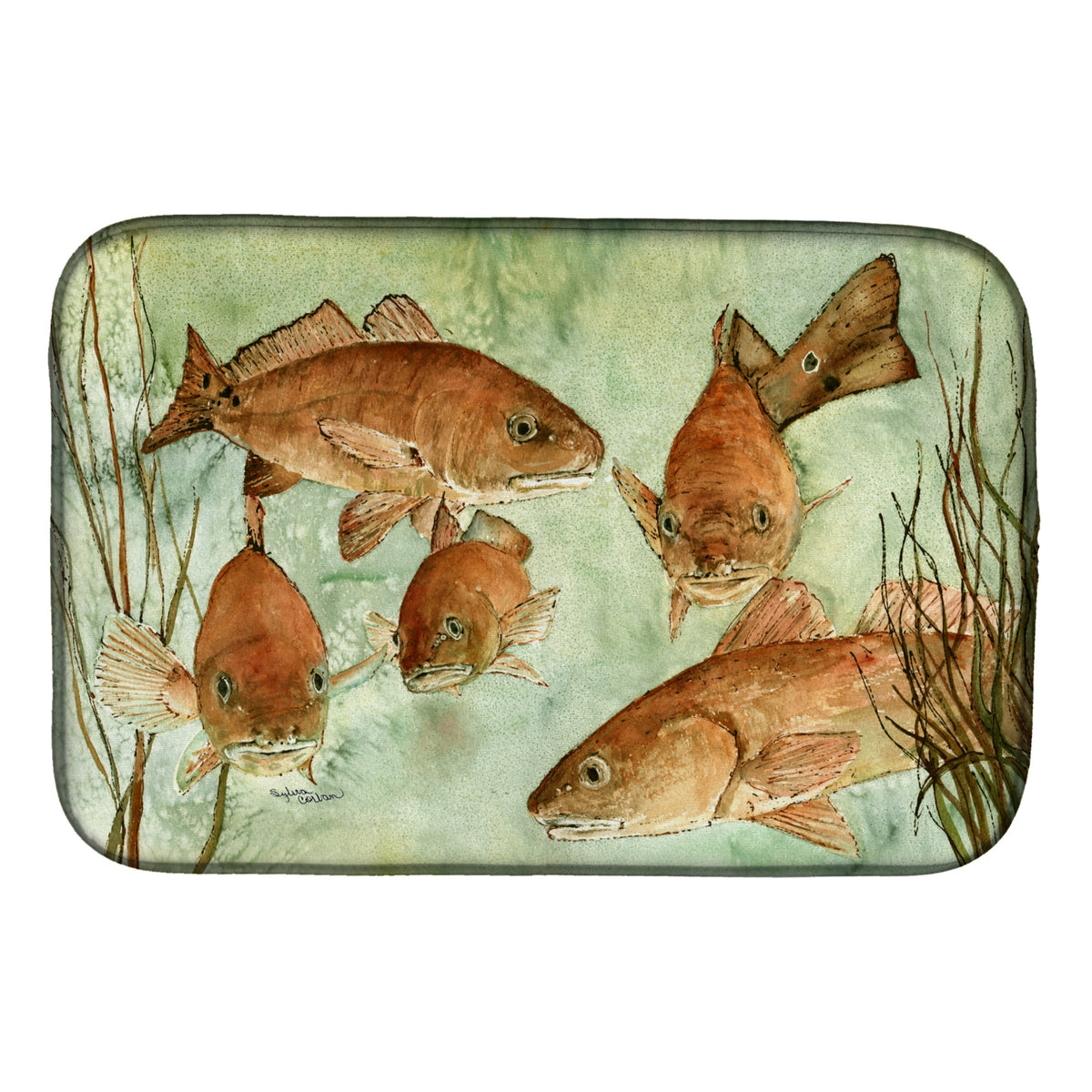 'Caroline'S Treasures Fish Swim Dish Drying Mat, 14'''' X 21'''', Multicolor''