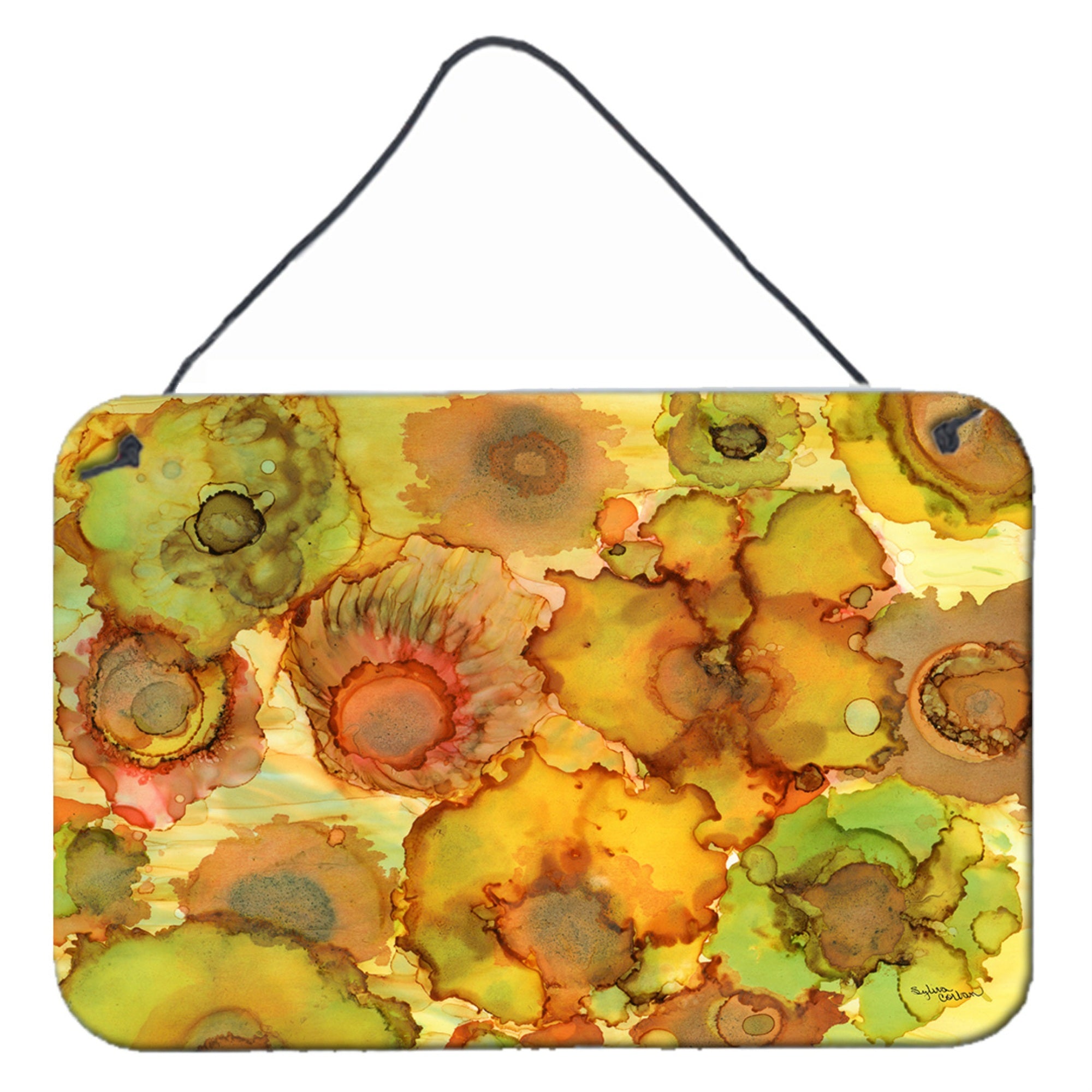 'Caroline'S Treasures Abstract Flowers In Yellows And Oranges Wall Or Door Hanging Prints 8986Ds812, 8''''H X 12''''W, Multicol