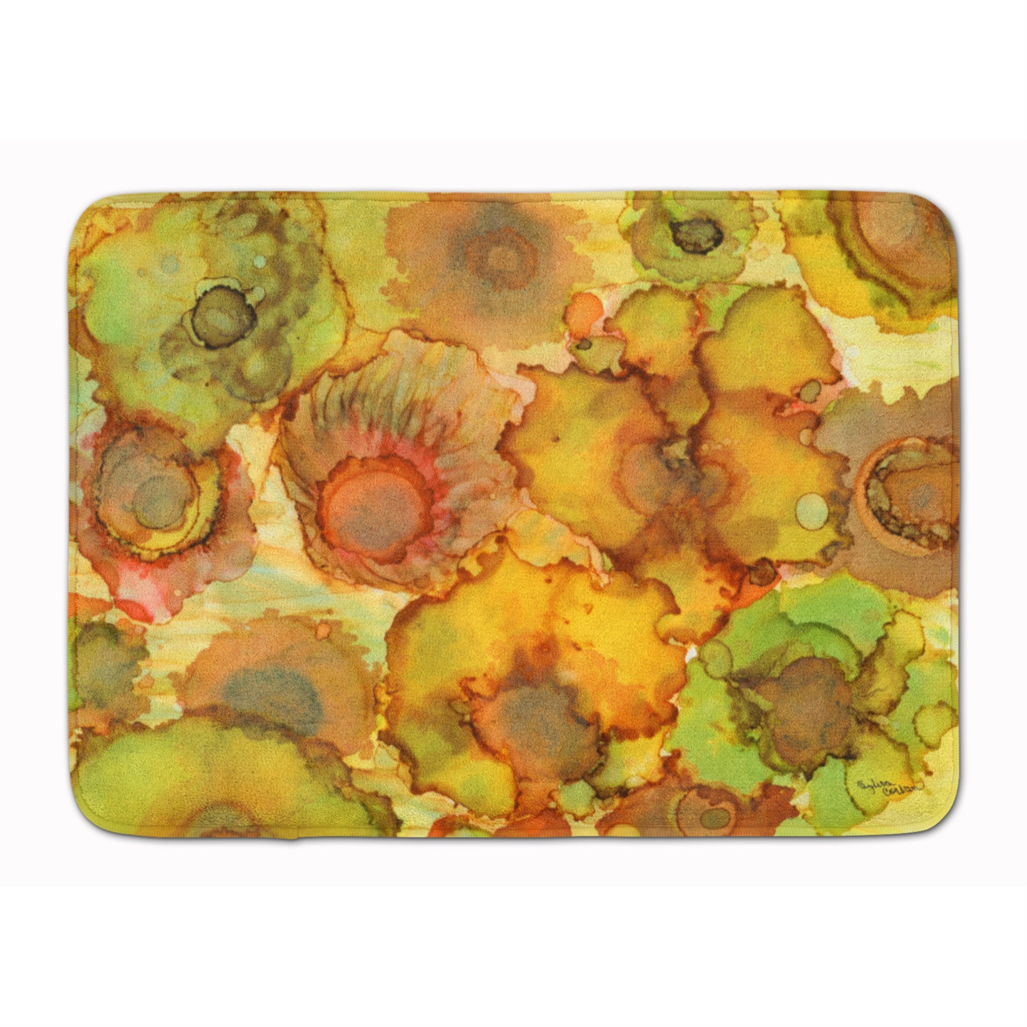 'Caroline'S Treasures Abstract Flowers In Yellows And Oranges Floor Mat, 19'''' X 27'''', Multicolor''