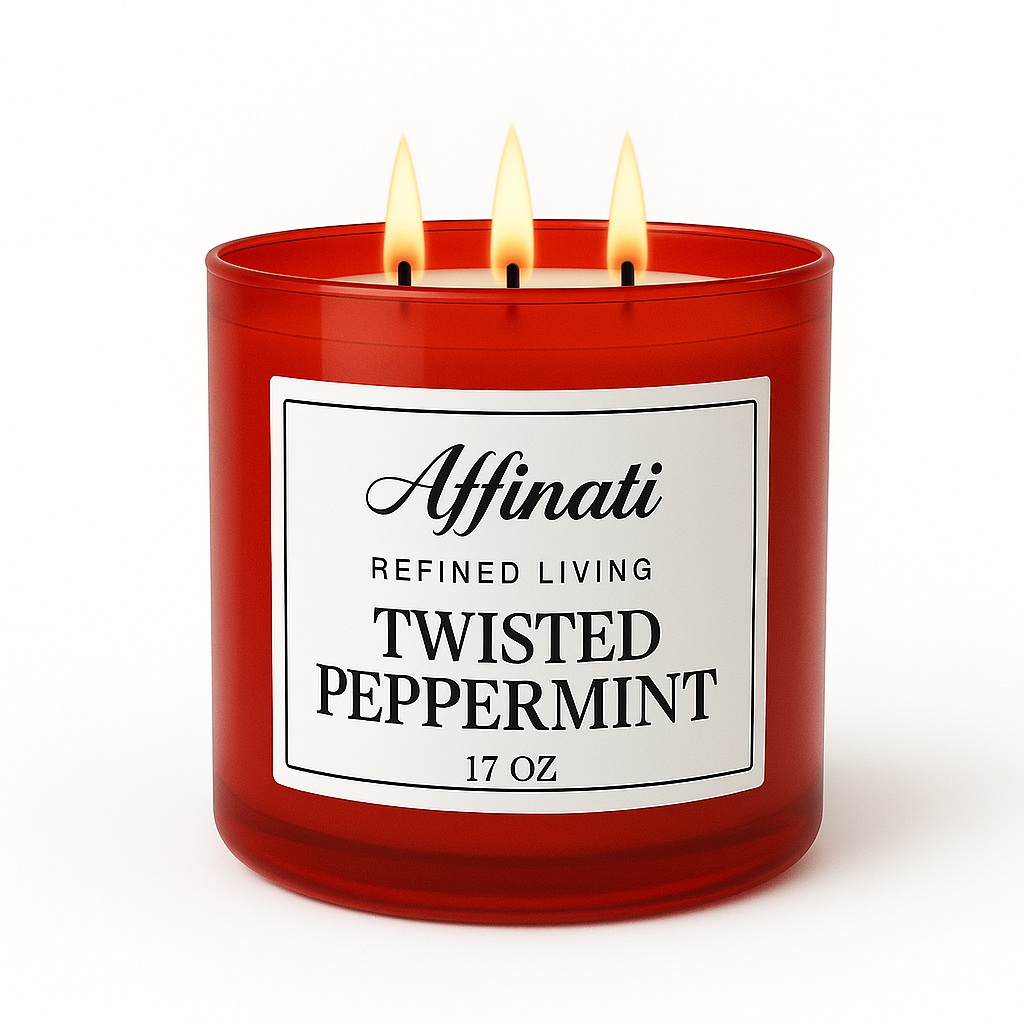 3-Wick Twisted Peppermint Candle