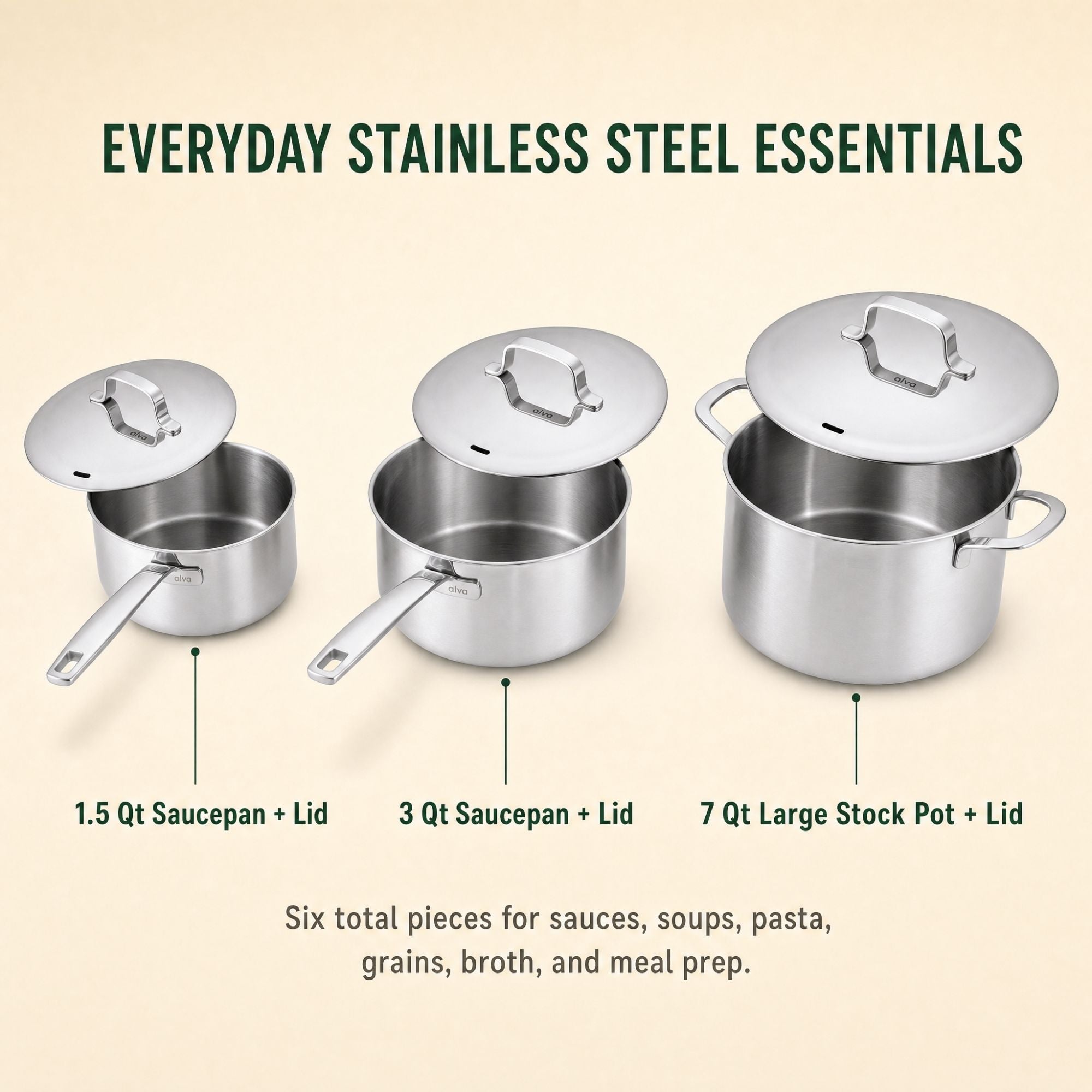 6-Piece Pot Set + Lids