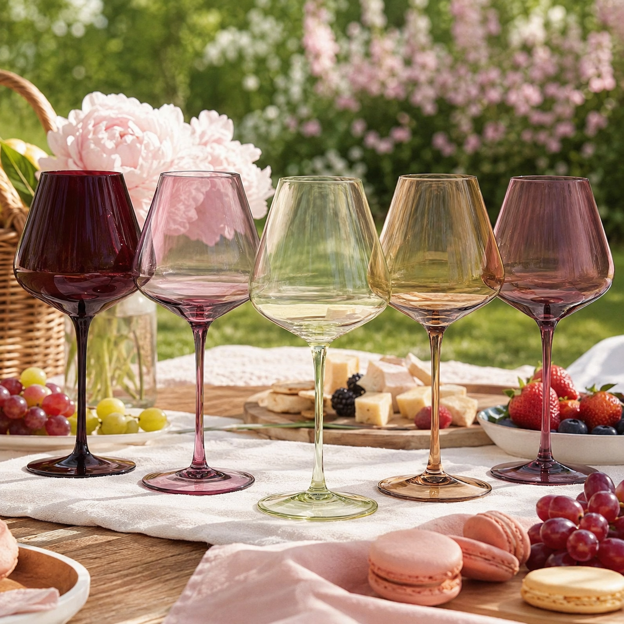 Stagioni Stemmed Wine Glassware, Set of 5, "September"